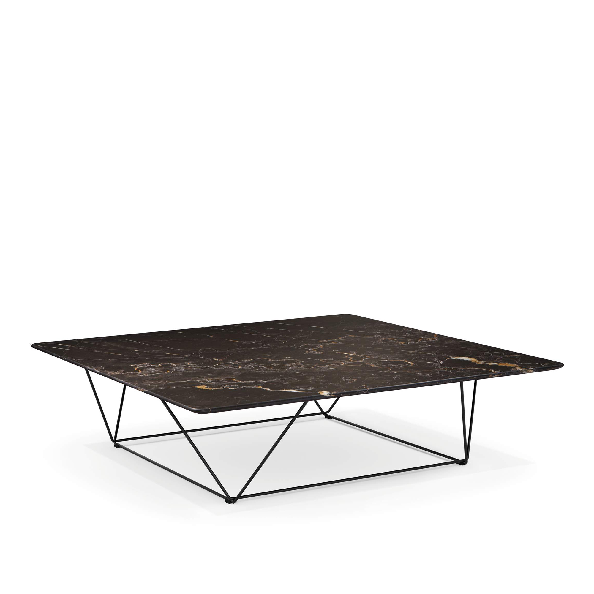 Walter Knoll - Oki Table T5, Noir Saint Laurent, Powder-Coated Black Matt, H: 33, L: 90, Br: 60 - Sofabord - EOOS - Svart - Metall/Stein