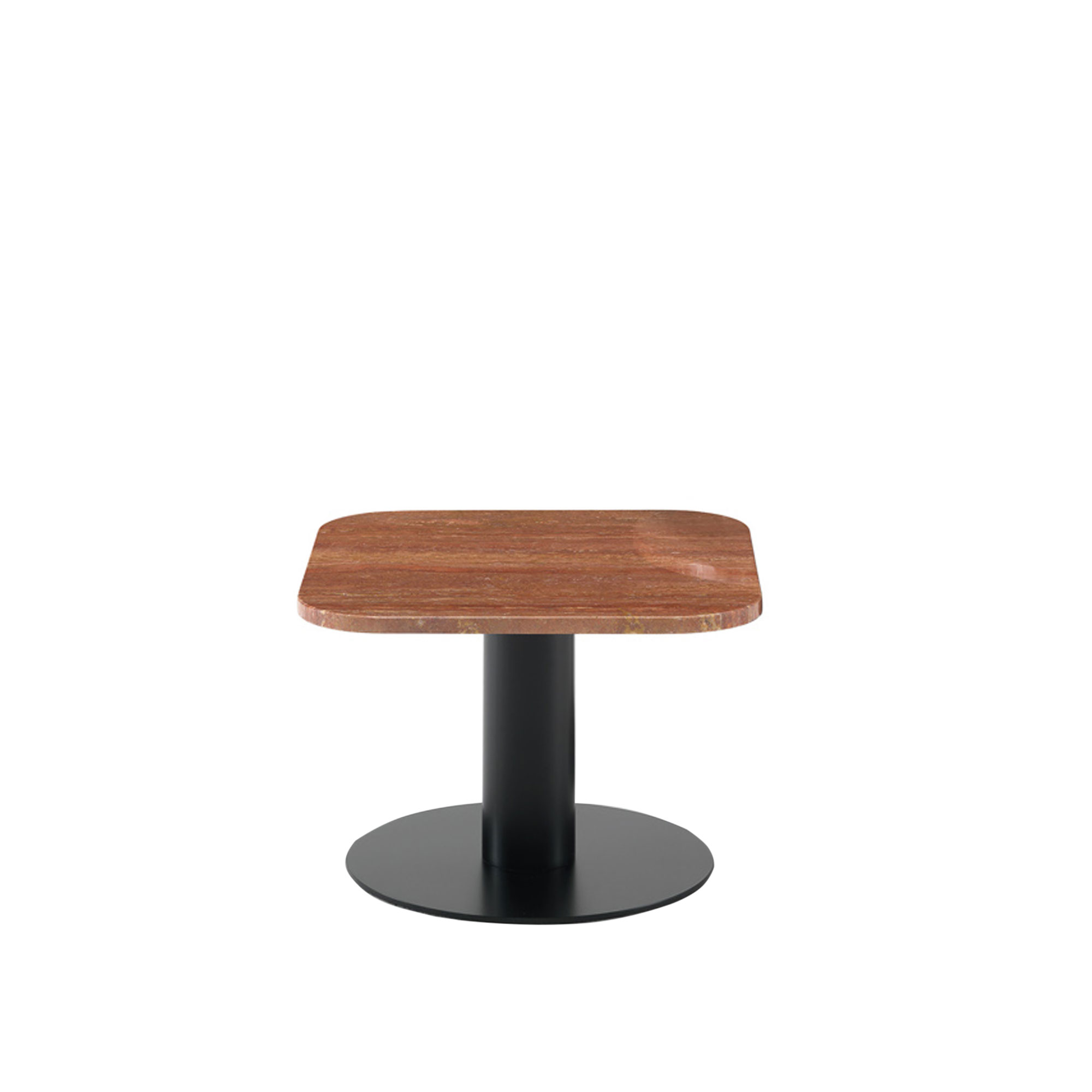 Arflex - Goya Small Table 50 x 50 cm - Travertino Rosso - Småbord & sidobord - Röd - Metall/Sten
