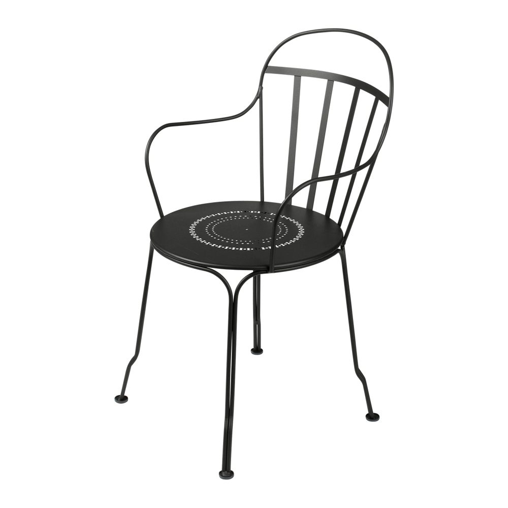 Fermob - Louvre Armchair Liquorice 42 - Matstolar utomhus - Svart - Metall