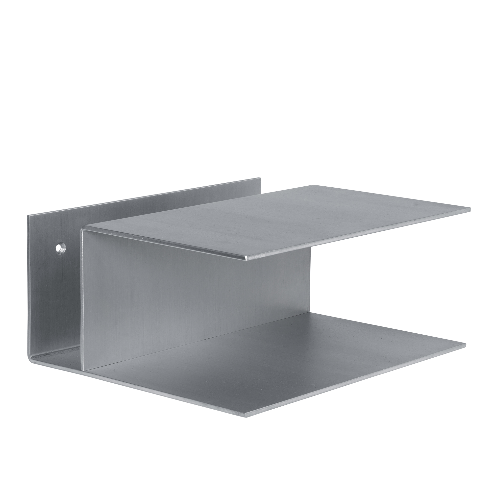 ferm living - lager bedside table - aluminium - sängbord - silver - metall