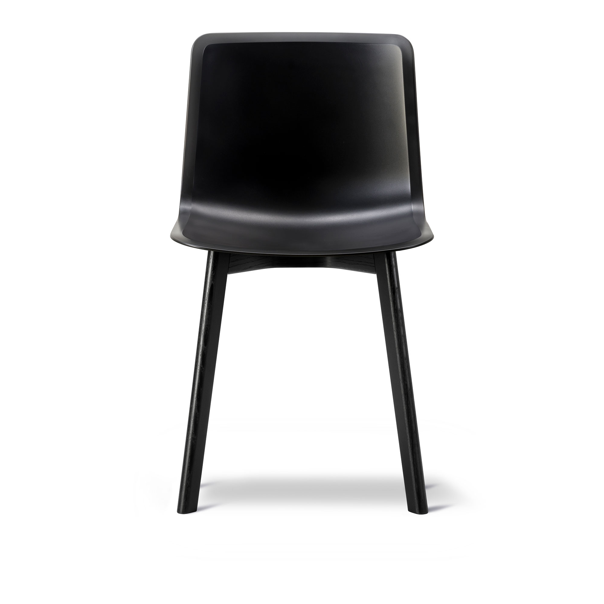 Fredericia Furniture - Pato Wood Base, Black, Svartlackerad ek - Matstolar - Welling/Ludvik - Svart - Metall/Trä
