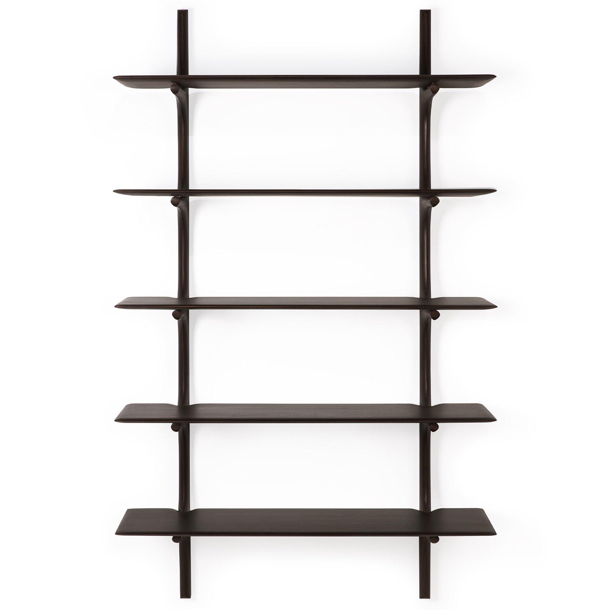 Ethnicraft - PI Wall Shelf - Varnished Mahogany - Dark Brown - 5 Shelves - Hyllor & Hyllsystem - Alain Van Havre - Brun - Trä