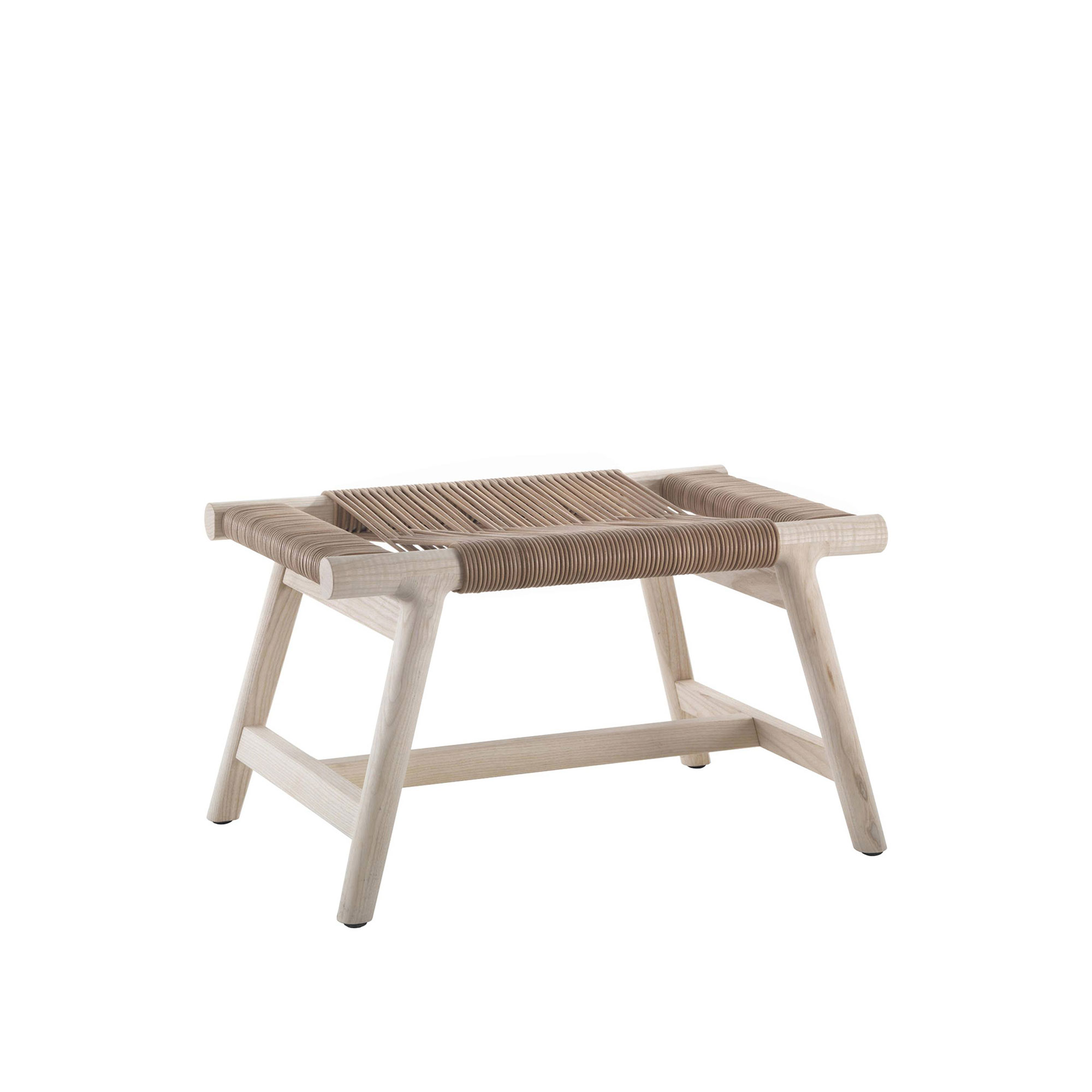 Flexform - Giano Ottoman, Canaletto Valnöts-struktur, Svart läder - Fotpallar - Antonio Citterio - Svart - Trä