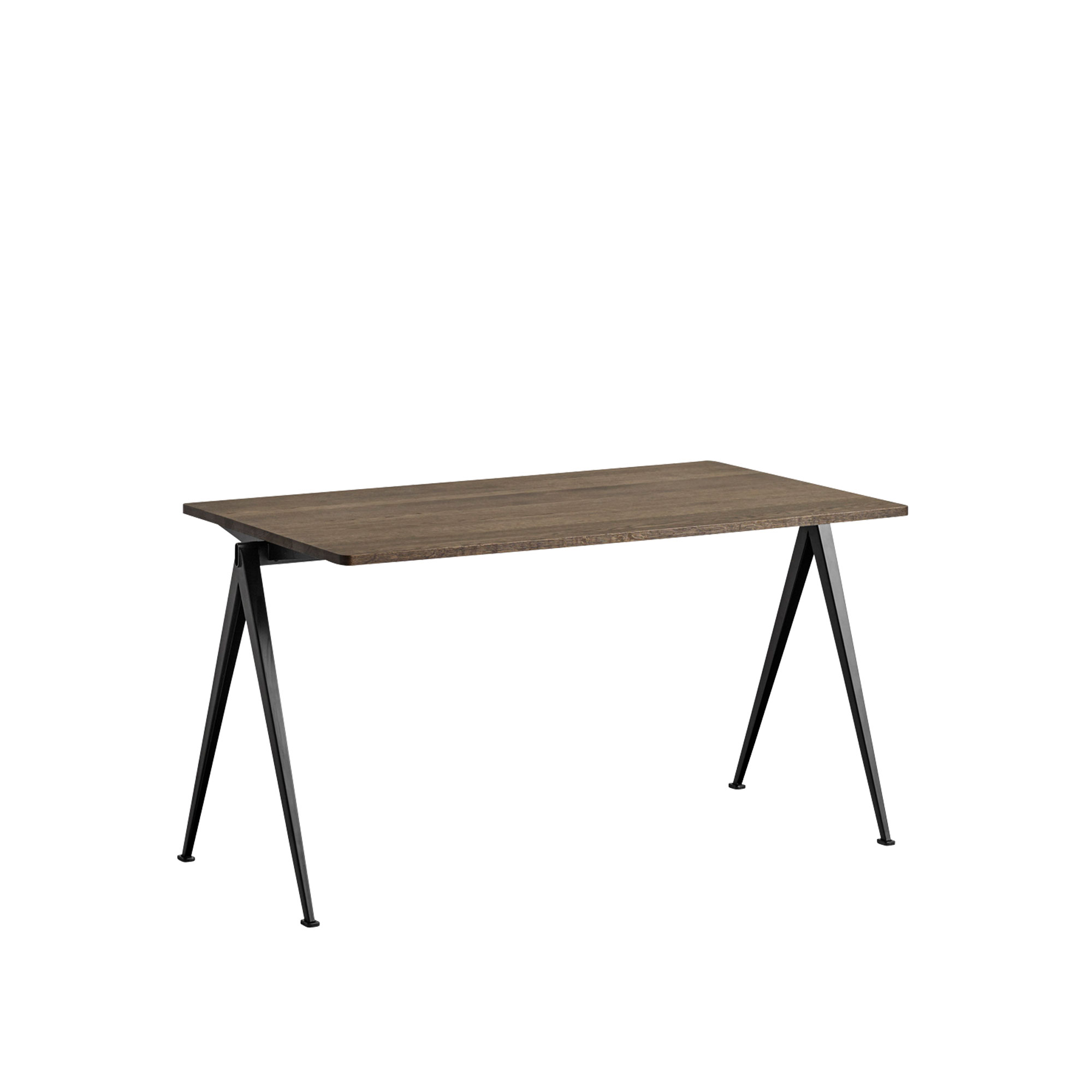 HAY - Pyramid Table 01 - Black Base - Smoked Oak - 140x75 cm - Skrivbord - Friso Kramer,Wim Rietveld - Träfärgad - Metall/Trä