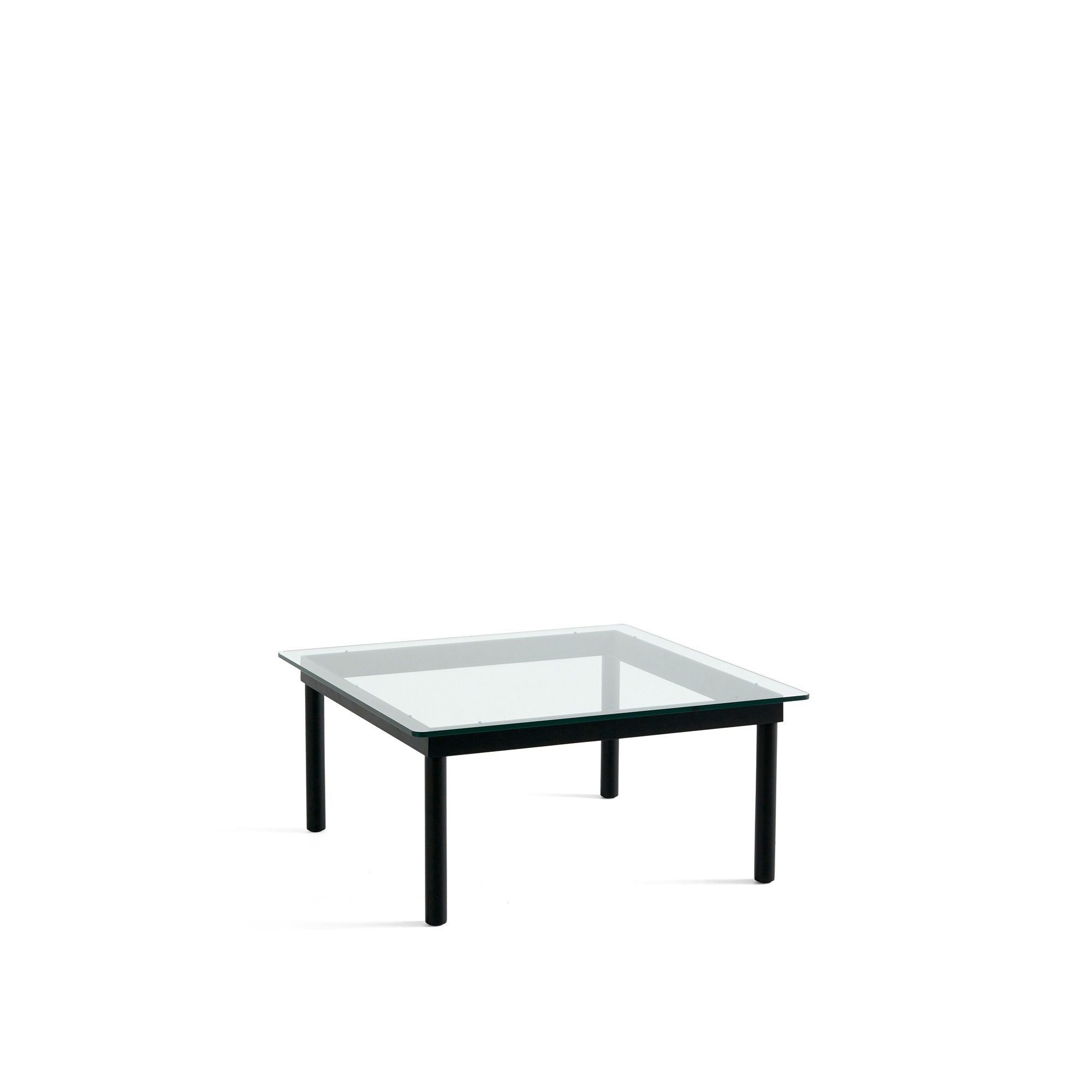 HAY - Kofi Black Water-Based Lacquered Oak Frame W. Clear Glass Tabletop 80X80 - Soffbord - Martin Solem