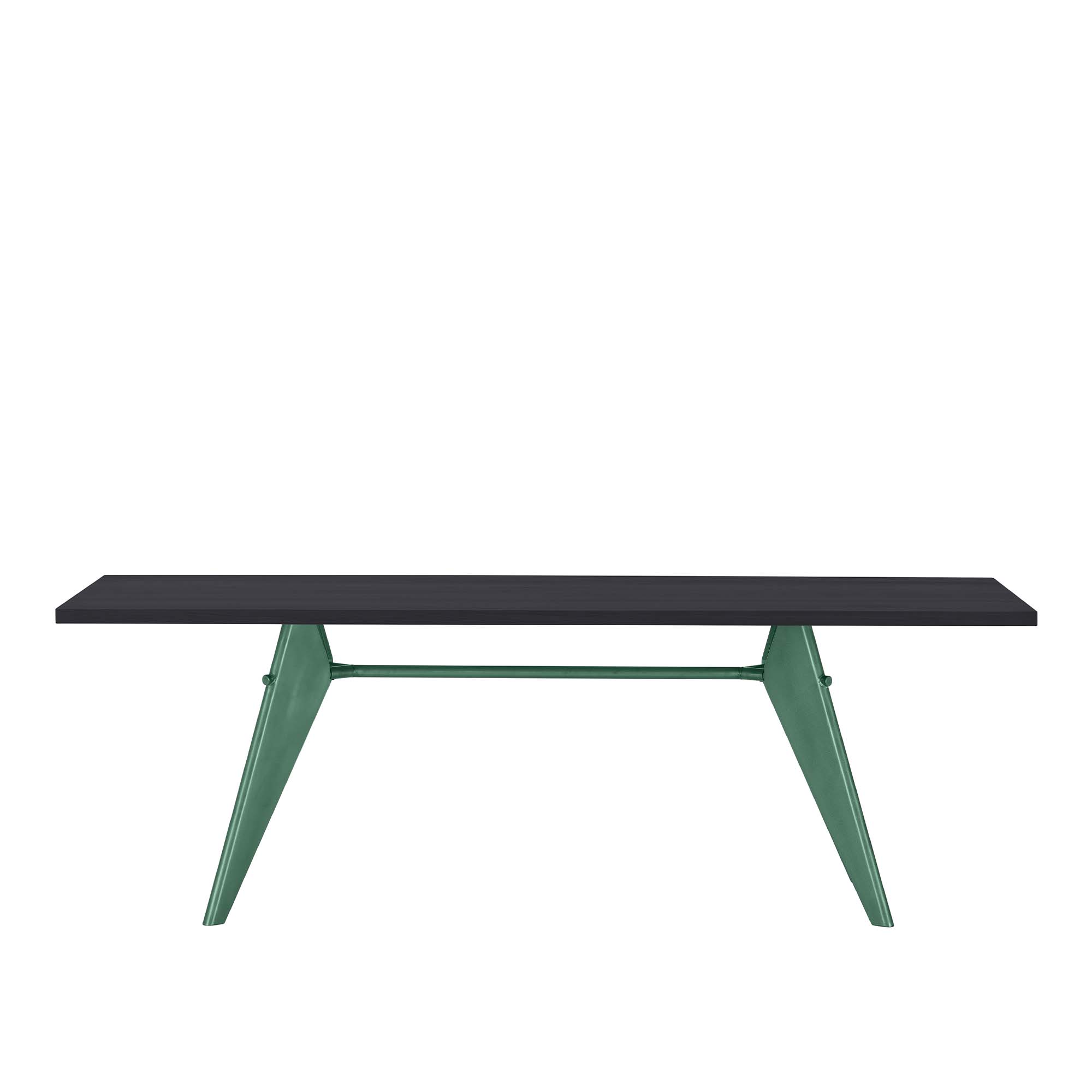 Vitra - EM Table 260, Base Prouvé Blé Vert - Laminate, Asphalt - Matbord - Jean Prouvé - Grön,Grå,Svart - Metall/Trä
