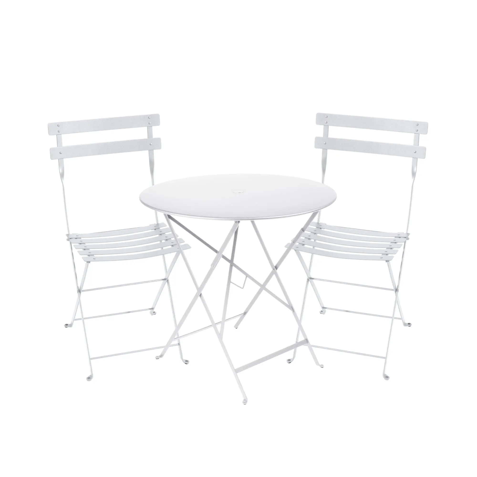 Bistro spisegruppe bord 77cm & 2 metall stoler