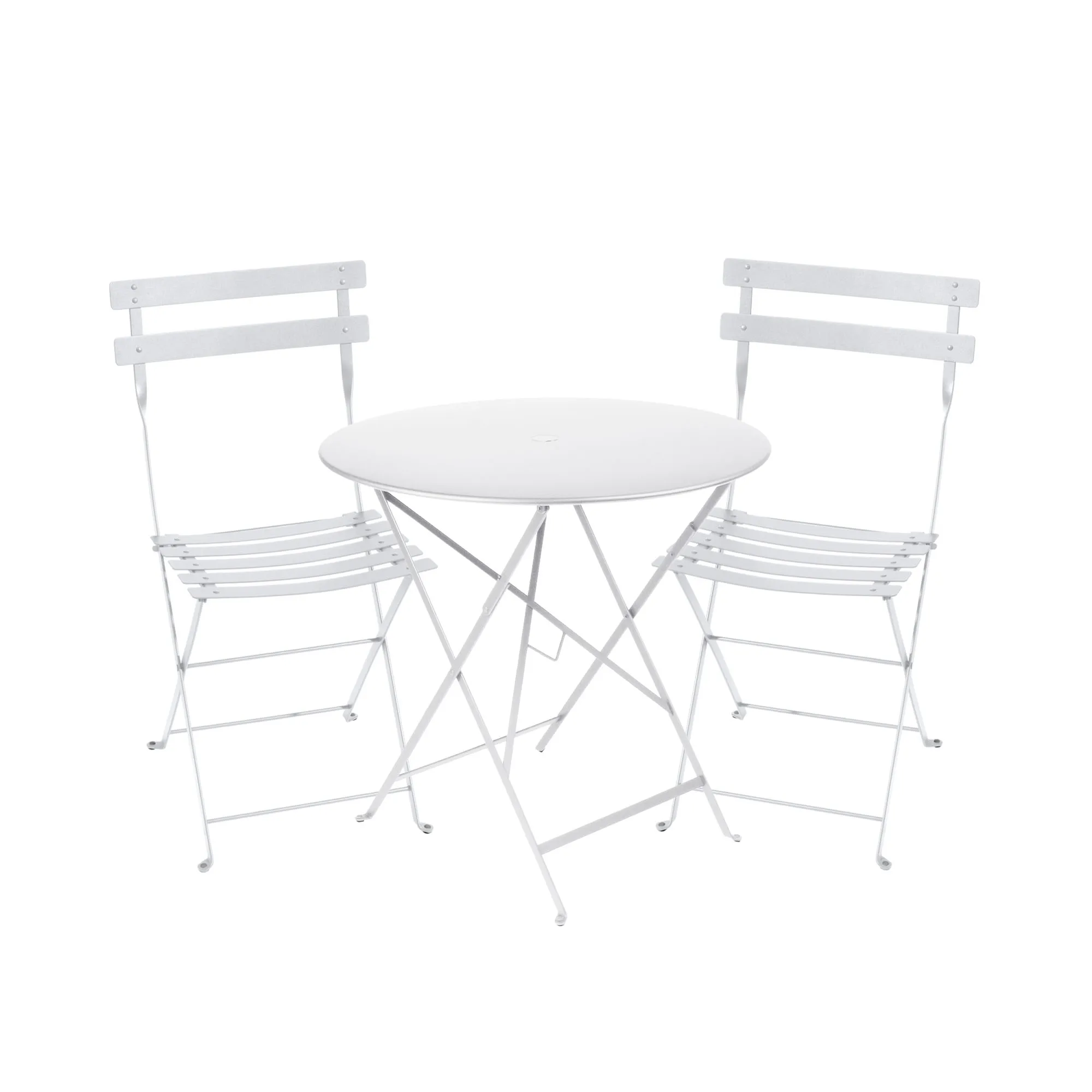 Bistro matgrupp bord 77cm & 2 metall stolar