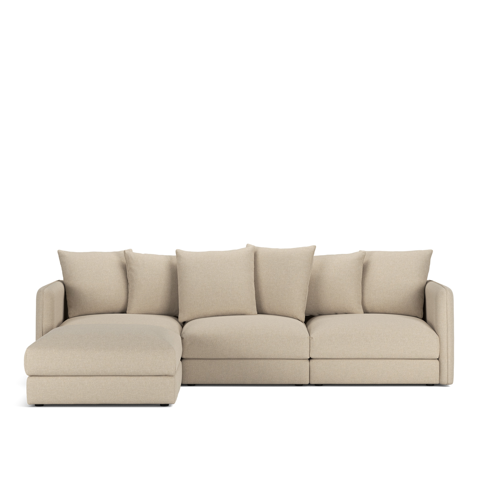 NOGA - Pavarotti 3-Seater + Footstool, Removable Cover, Cushion Variant 01, Lario 107 - Soffor - Beige