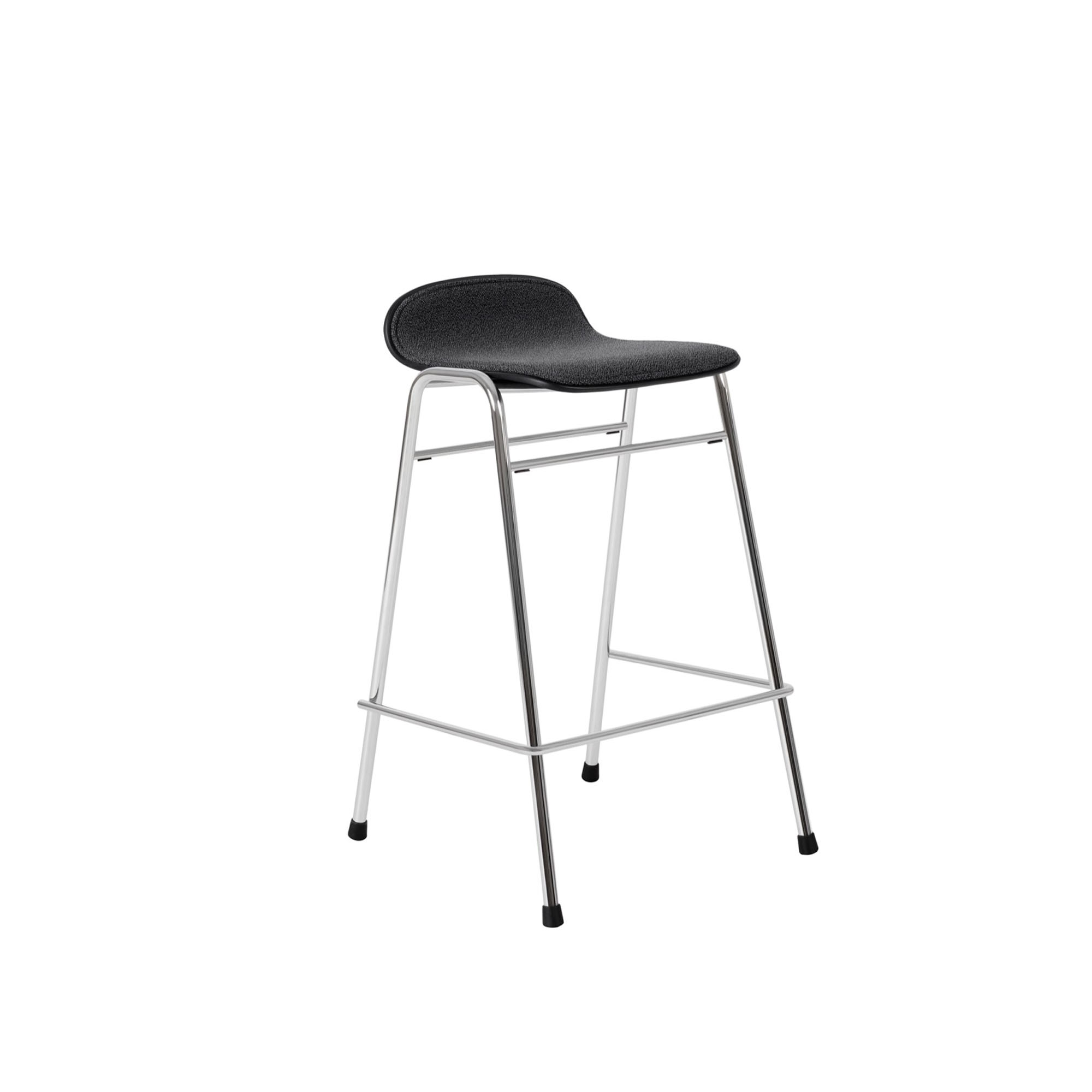 HEM - Touchwood Counter Stool - Graphite/Chrome - Barstolar & barpallar - Lars Beller Fjetland - Silver,Grå - Metall/Trä