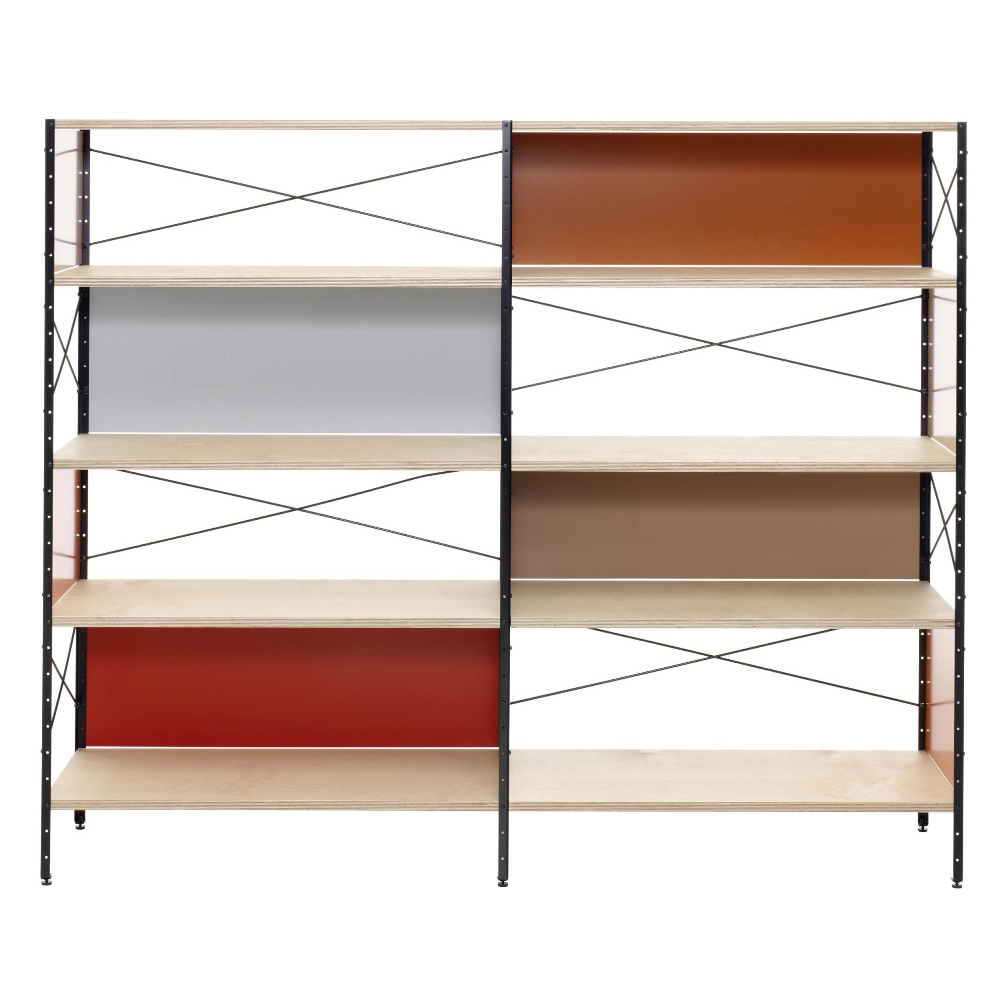Vitra - ESU - Hylla, 4 hyllplan - Hyllor - Brun - Metall/Trä