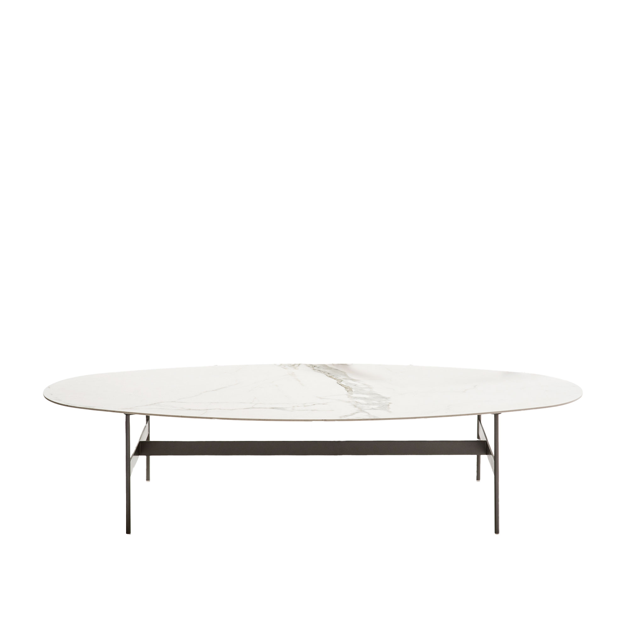 B&B Italia - Formiche Oval Small Table - Soffbord - Piero Lissoni - Vit - Naturmaterial/Metall