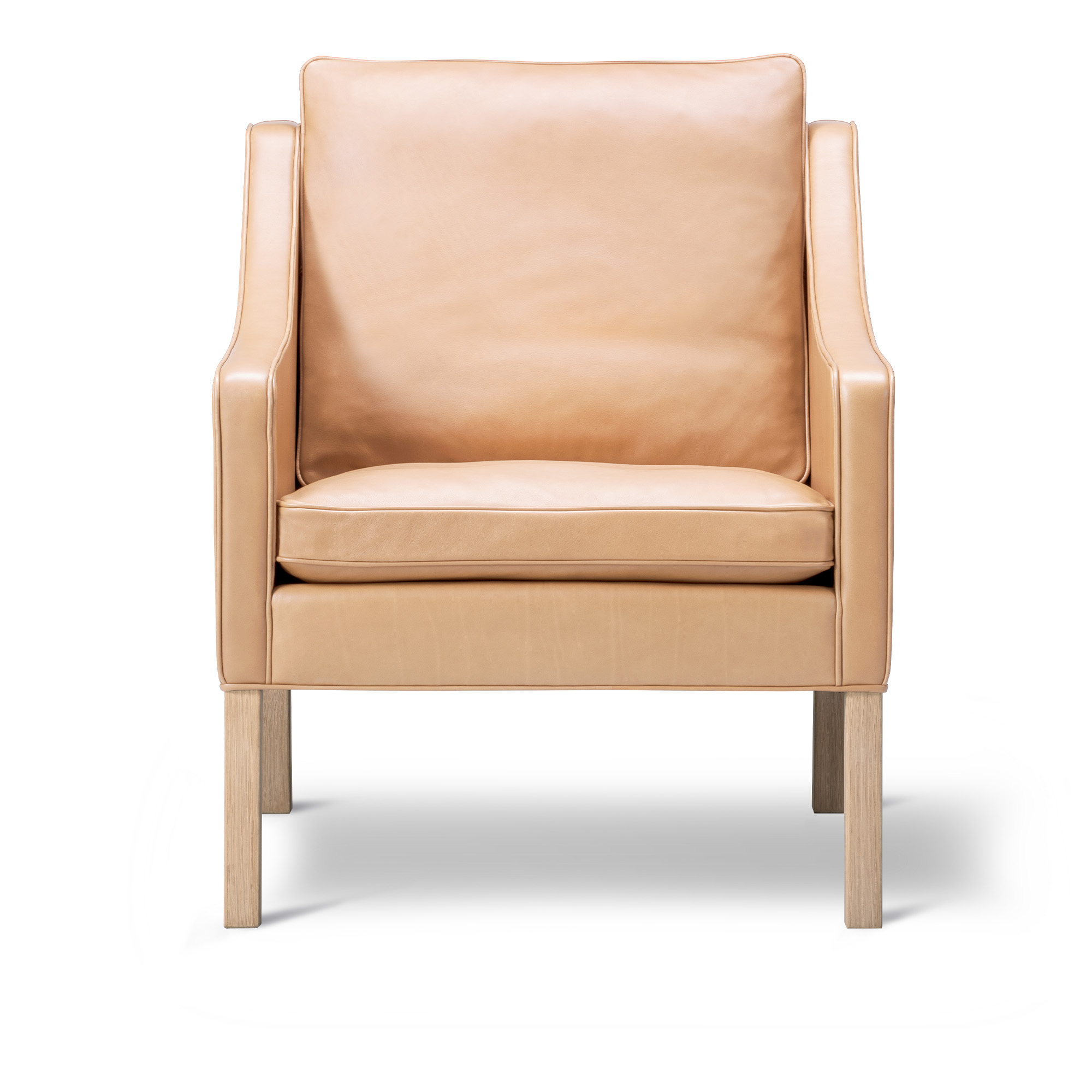 Fredericia Furniture - BM Club chair - Lounge chair - Oak soap - Leather Vegeta 90 - Natural - Fåtöljer - Børge Mogensen - Beige - Läder