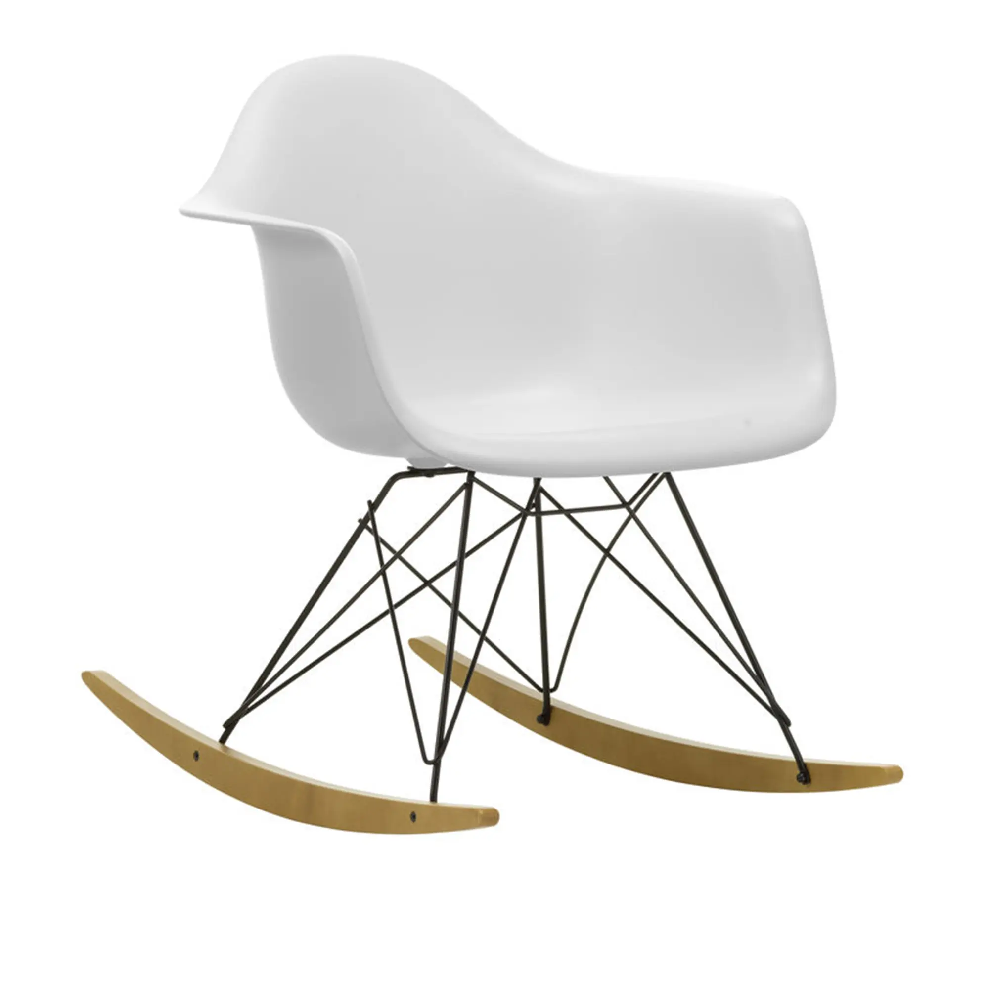Eames RE Plastic Armchair RAR gyngestol Basic Dark/Golden Maple
