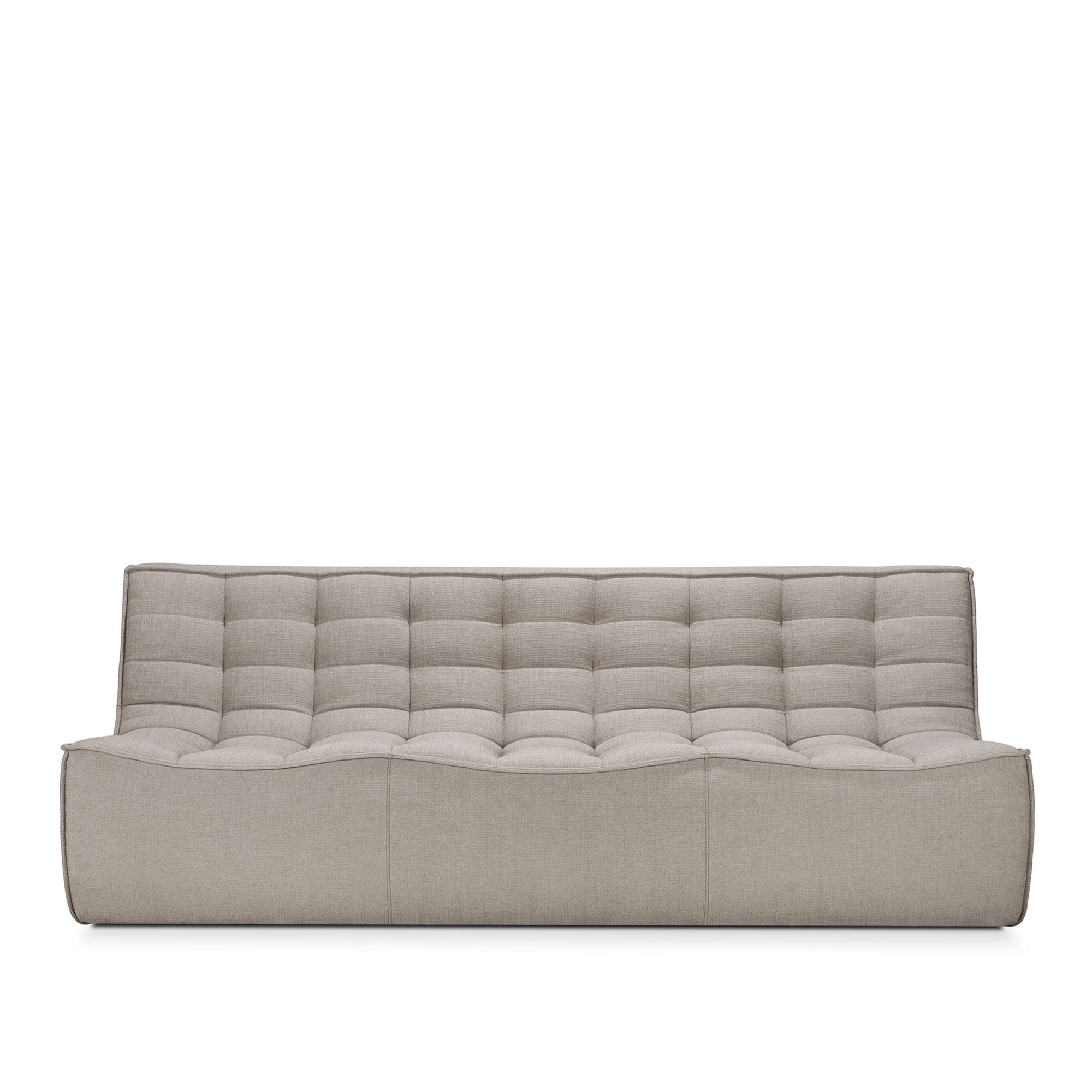 Ethnicraft - N701 Sofa - Ecru Eco Fabric - 3 Seater - Soffor - Jacques Deneef - Träfärgad - Textilmaterial | Möbler - Soffor Och Dagbäddar - Soffor | Möbelexperten