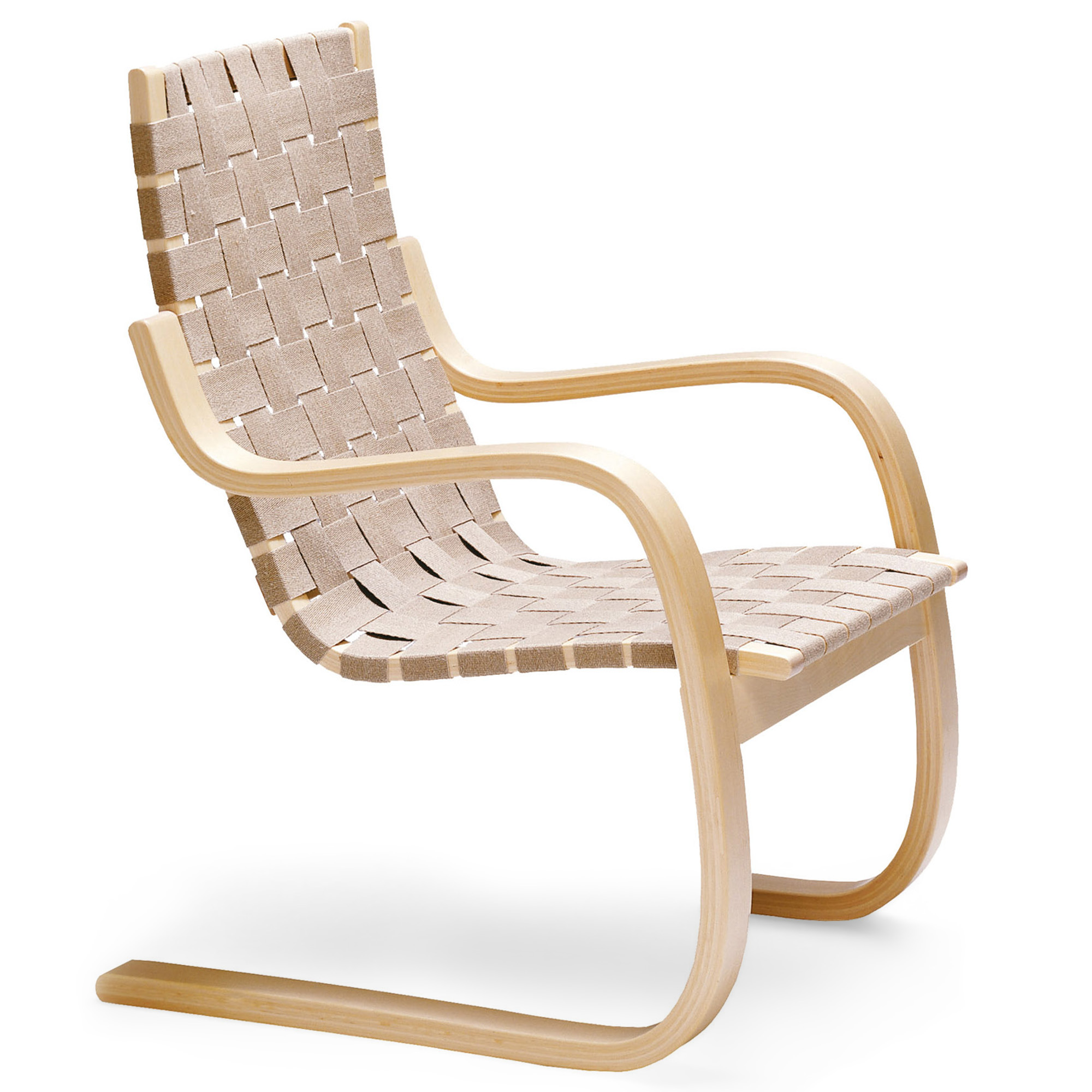 Artek - F&aring;t&ouml;lj 406, Natur sadelgjord - F&aring;t&ouml;ljer - Alvar Aalto - Beige - Tr&auml;/Textilmaterial