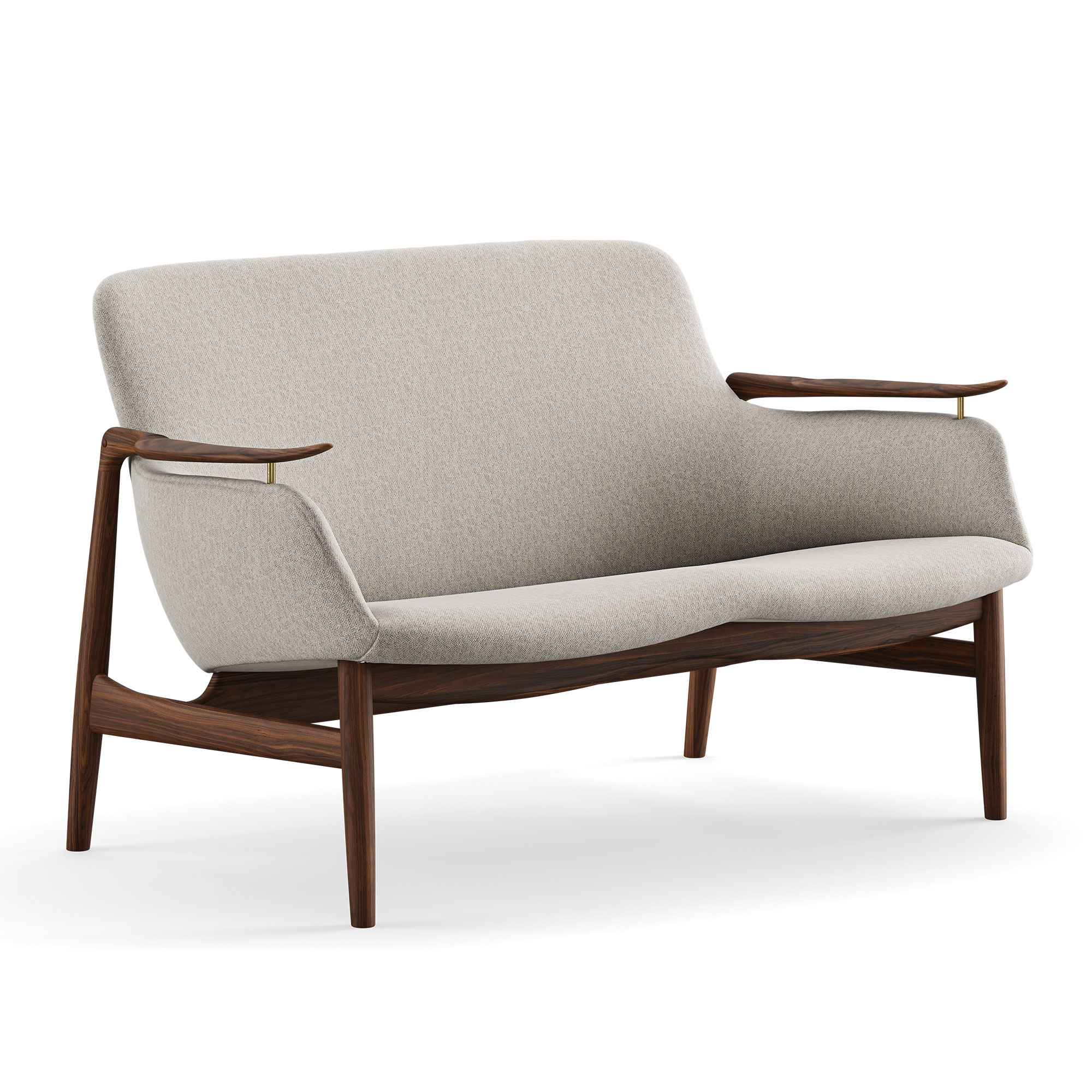 House of Finn Juhl - 53 Sofa, Walnut, Cat. 2 Hallingdal 65 - 110 - Soffor - Finn Juhl - Tr&auml;f&auml;rgad,Gr&aring;