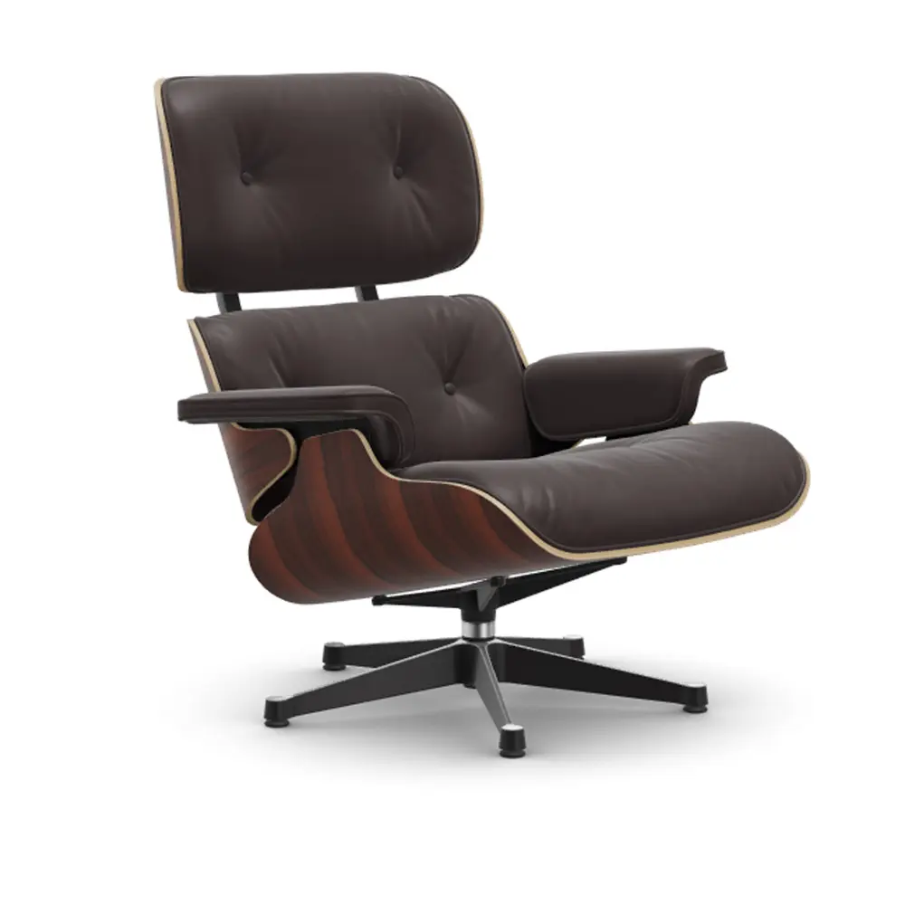 Eames Lounge Chair Santos Palisander Polished/Black lenestol