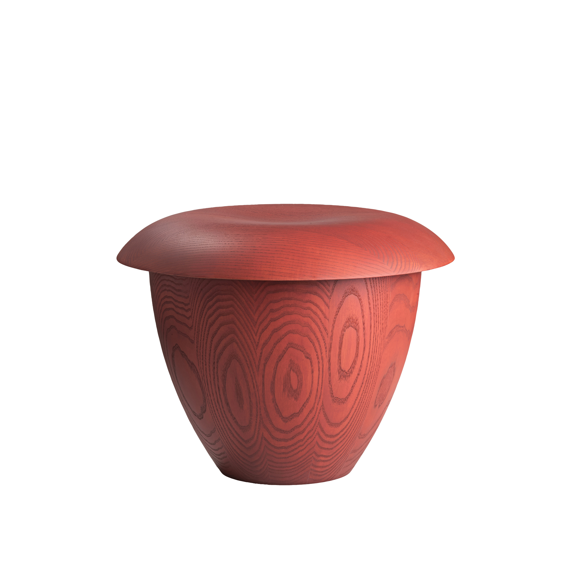 Karakter - Bon Stool, Red Stained Ash - Sittpallar - Aldo Bakker - Röd - Trä