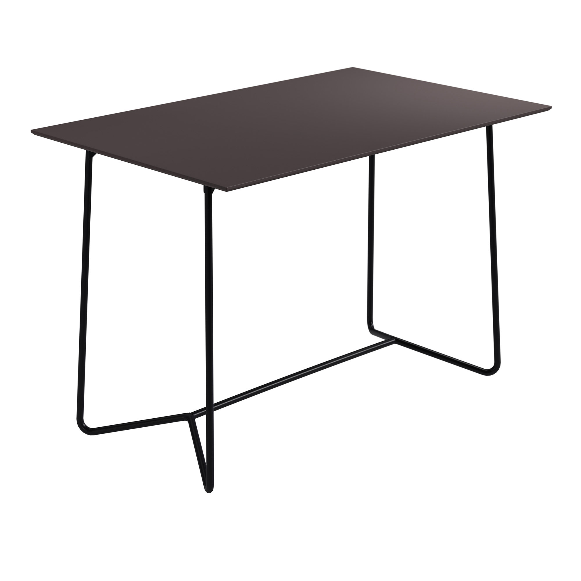 Grythyttan Stålmöbler - High Tech Table 110x70 cm Charcoal Grey Laminate With Black Steel Base - Matbord utomhus - Träfärgad - Metall/Trä | Utemöbler - Utebord - Matbord Utomhus | Möbelexperten