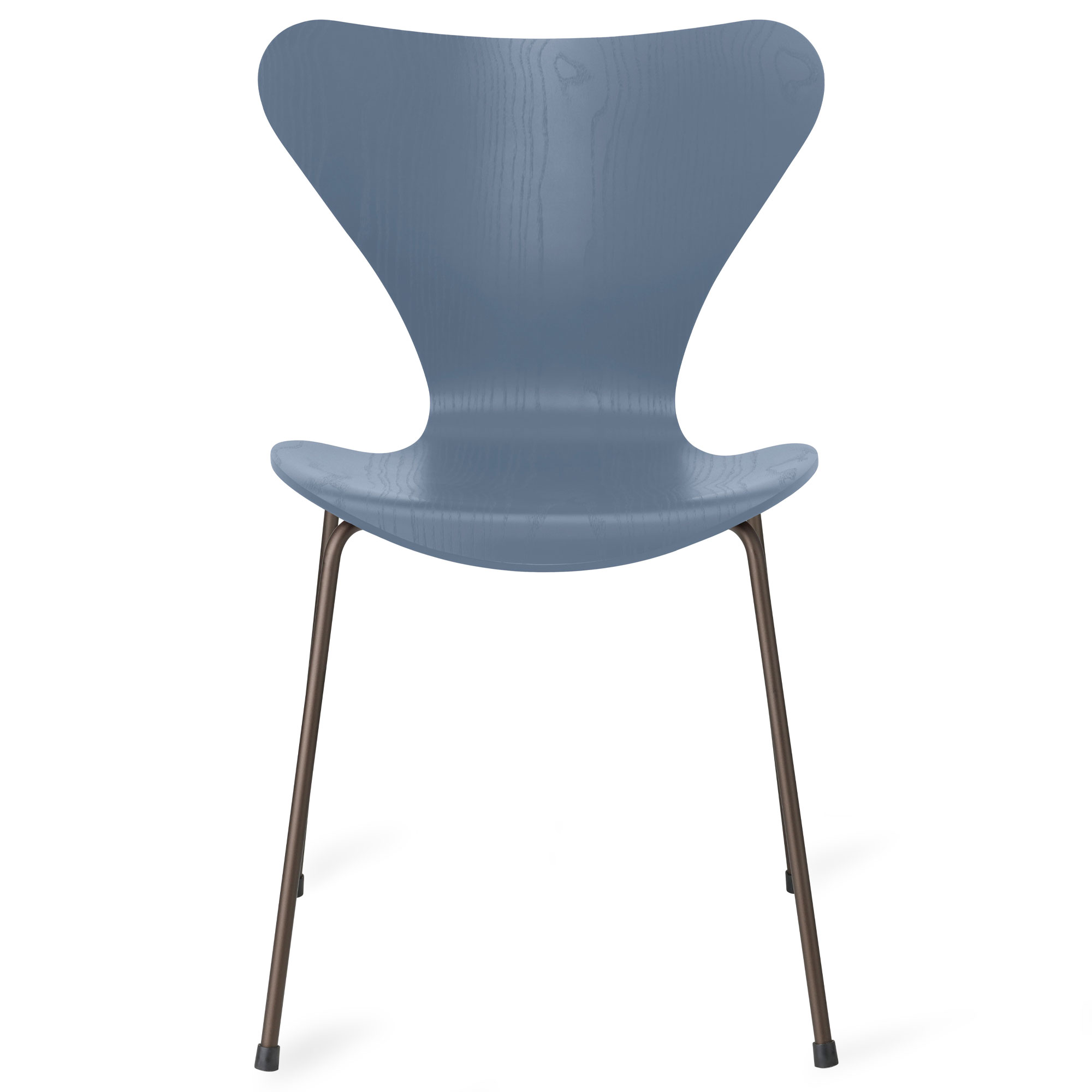 Fritz Hansen - Sjuan 3107 stol färgad askfanér brown bronze / dusk blue - Matstolar - Arne Jacobsen - Blå - Metall/Trä | Möbler - Stolar Och Pallar - Matstolar | Möbelexperten