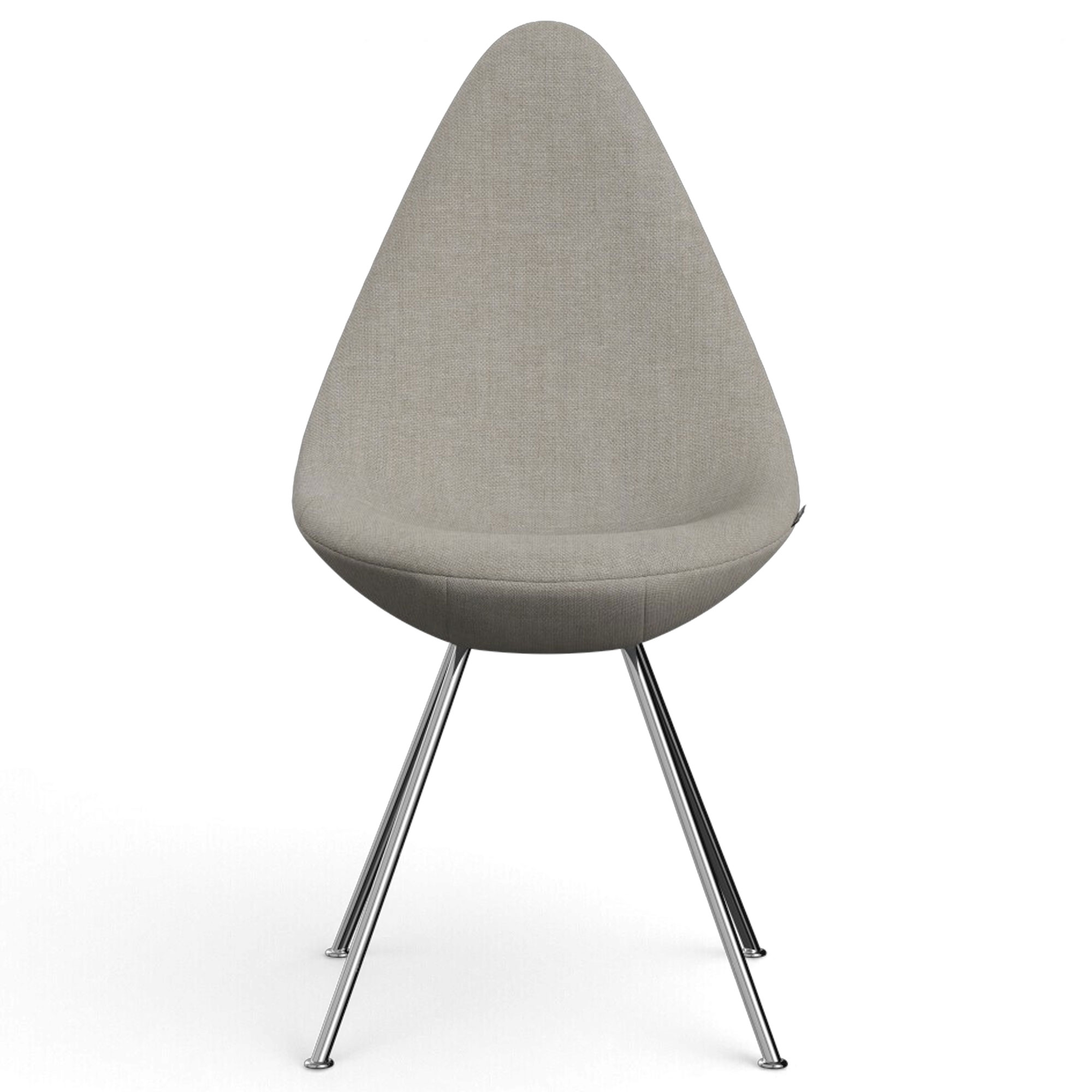 Fritz Hansen - Drop stol krom / sunniva beige 717 - Matstolar - Arne Jacobsen - Beige
