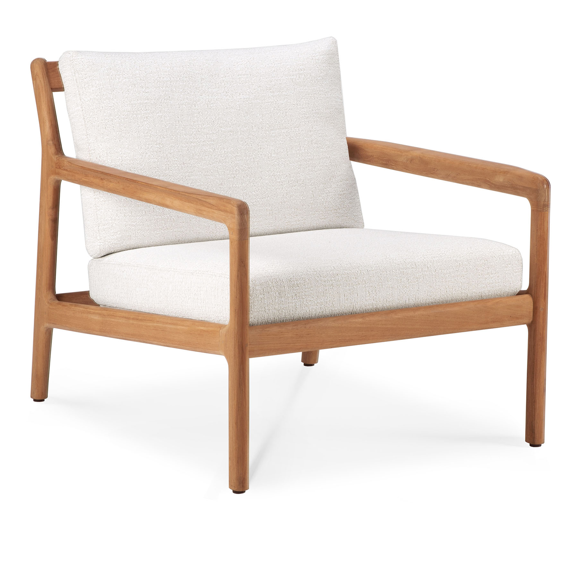 Ethnicraft - Jack Lounge Chair Off White - Fåtöljer utomhus - Vit - Trä/Skum | Utemöbler - Loungemöbler - Fåtöljer Utomhus | Möbelexperten