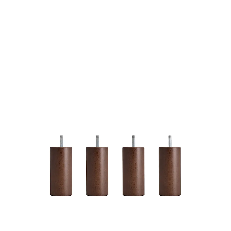 Dux SC sängben rund valnöt 4-pack