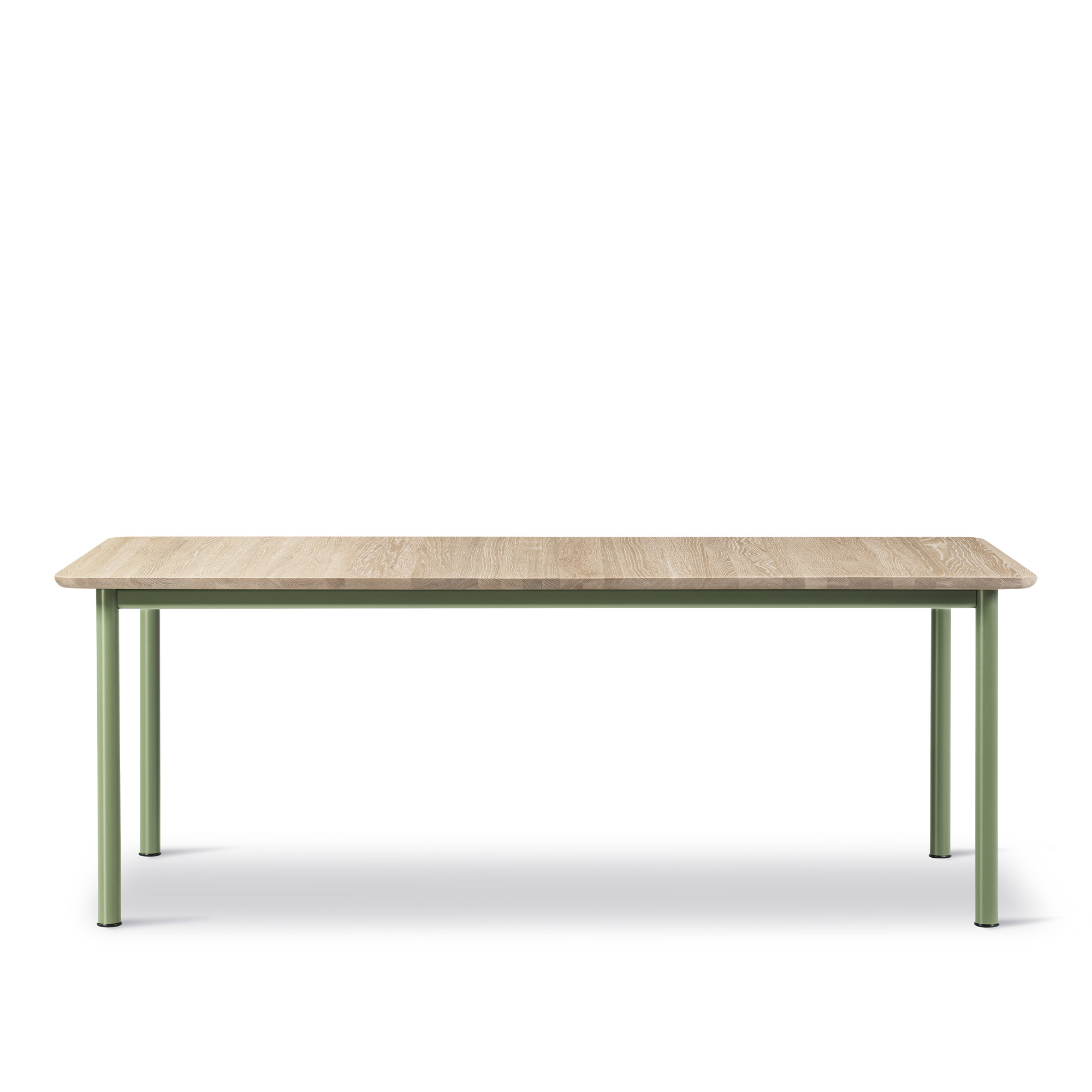 Fredericia Furniture - Plan Table - Extendable - 200-260 x 100 cm - height 73 cm - Oak light oil - Rounded edge - Modernist green - Matbord - Edward Barber & Jay Osgerby - Trä
