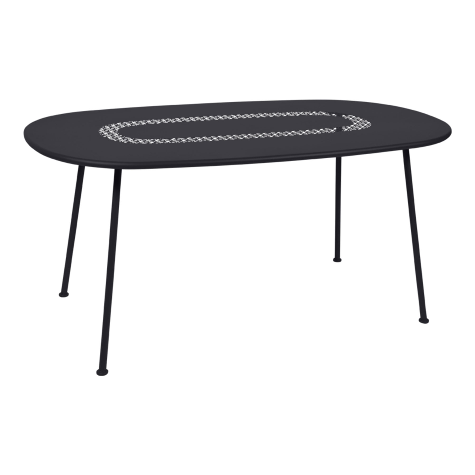 Fermob - Lorette Oval Table 160x90 cm Liquorice 42 - Matbord utomhus - Frédéric Sofia - Svart - Metall
