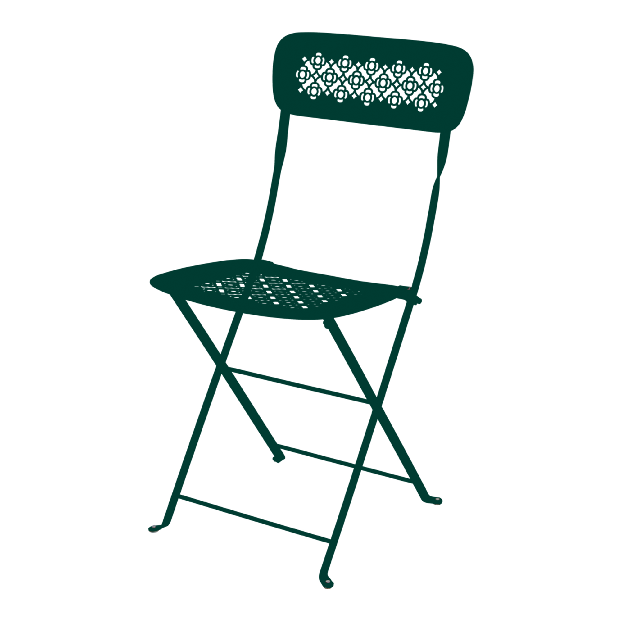 Fermob - Lorette Folding Chair Cedar Green 02 - Matstolar utomhus - Frédéric Sofia - Grön - Metall