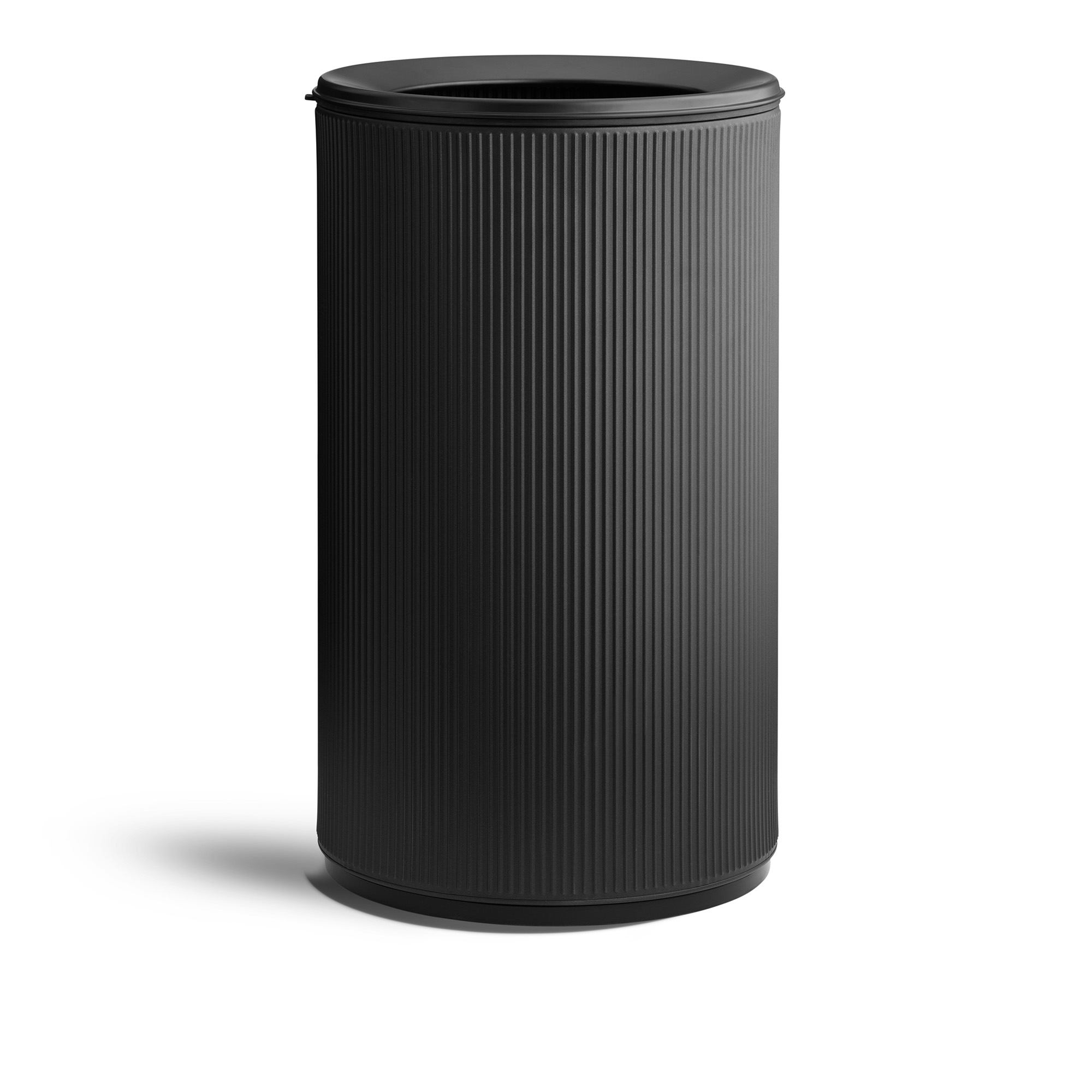 Vipp - Vipp19 öppen soptunna 60L svart med svart lock - Pedalhinkar - Svart | Inredning - Badrumsinredning - Pedalhinkar | Möbelexperten