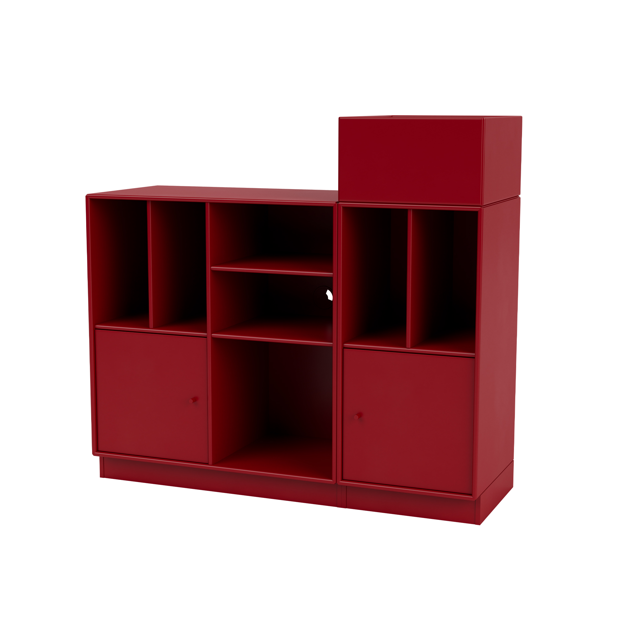 Montana - SPIN III Vinyl Storage, 07-Plinth7cm, 165 Beetroot - Förvaringsskåp - designer_peter_j_lassen - Röd - MDF