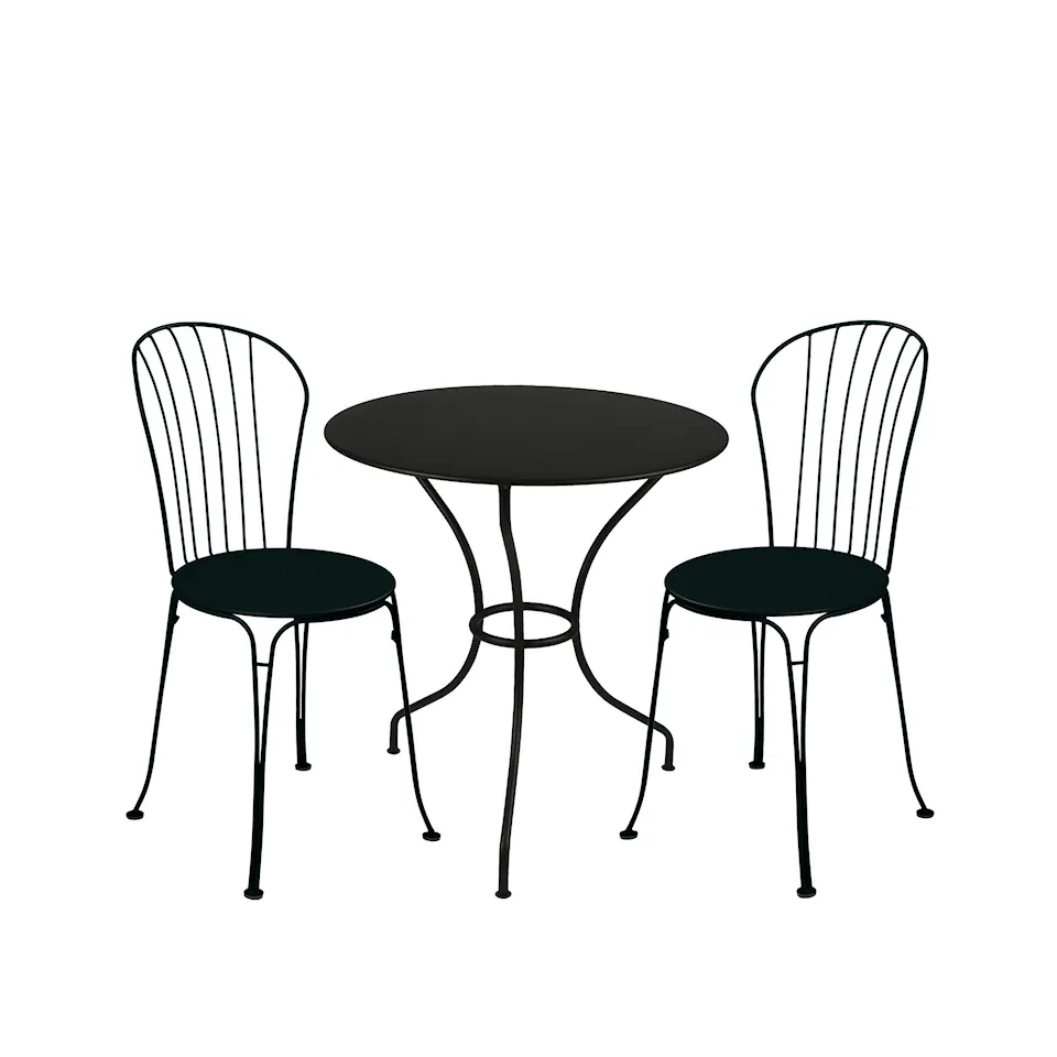 Opéra+ matgrupp pedestalbord Ø67cm & 2 stolar
