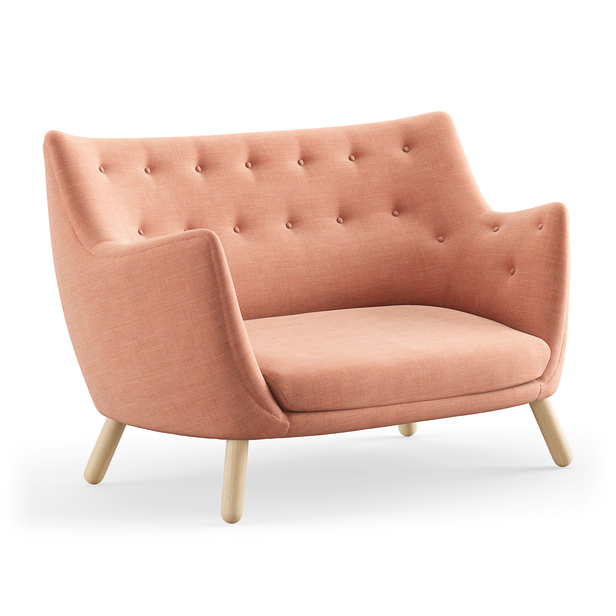 House of Finn Juhl - Poet Sofa, Light oiled oak, Cat. 1 Remix 612 - Soffor - Finn Juhl - Rosa,Träfärgad