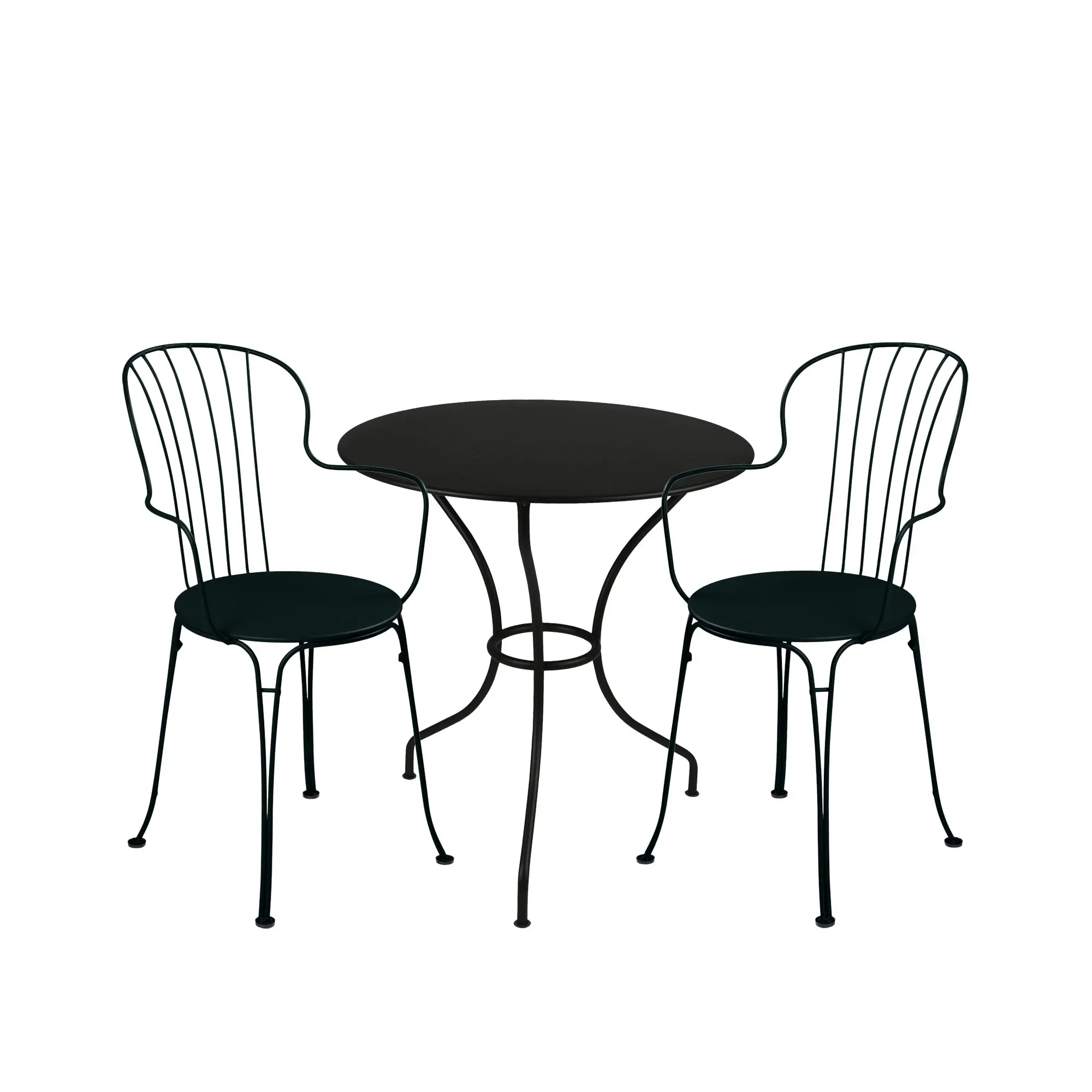 Opéra+ spisegruppe pidestallbord Ø67cm & 2 karmstoler