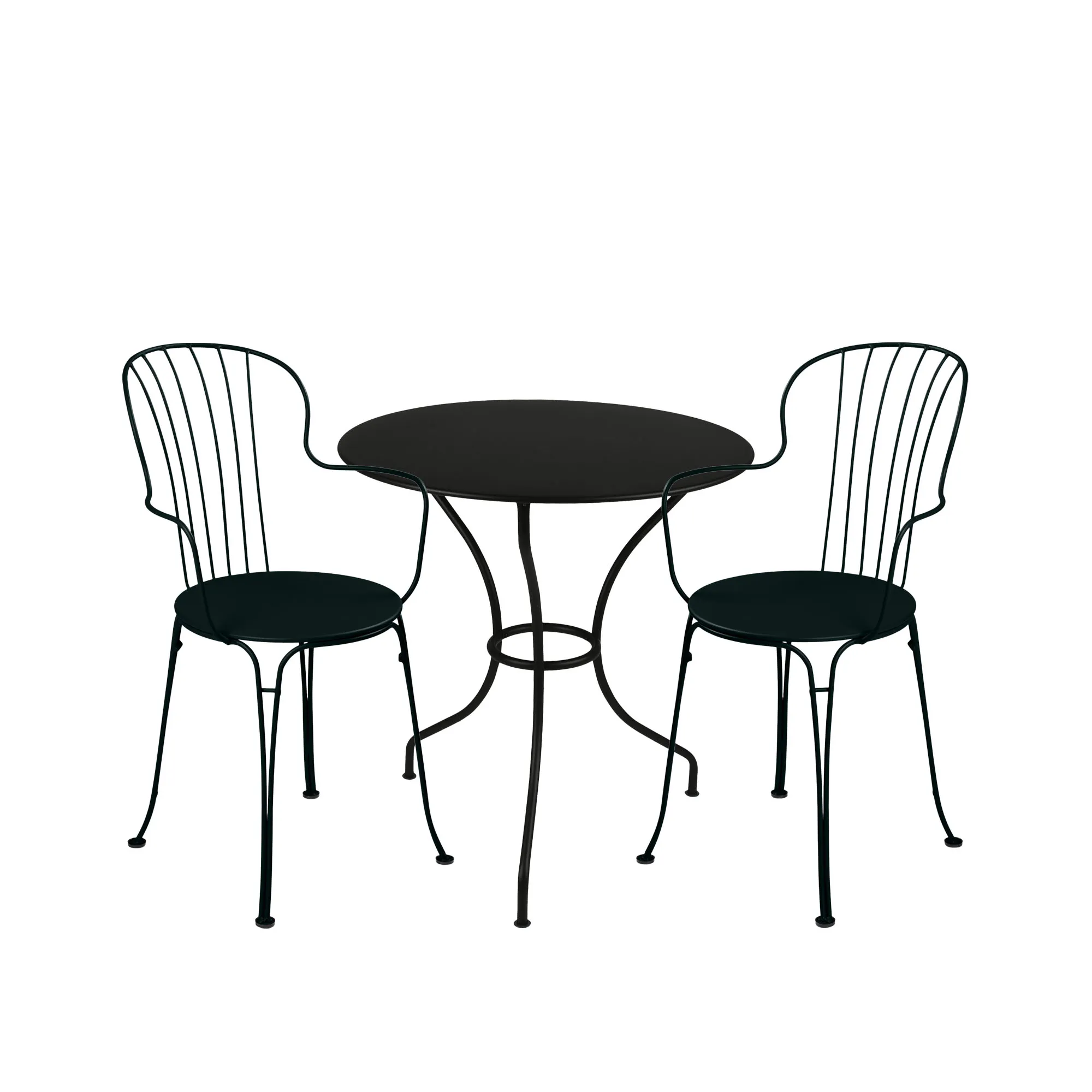 Opéra+ matgrupp pedestalbord Ø67cm & 2 karmstolar