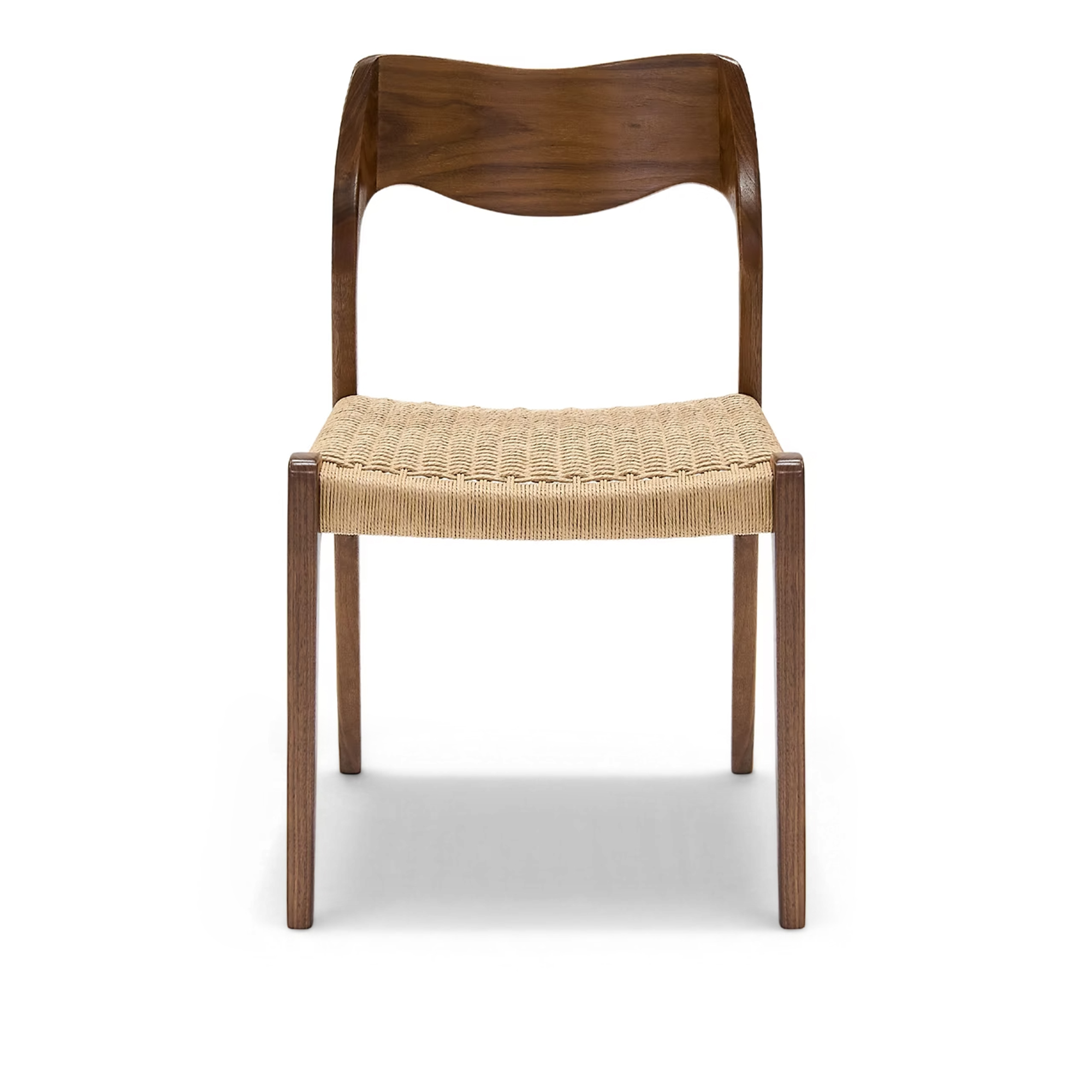 J.L. M&oslash;ller - Model 71 dining chair Walnut, Oil, Natural Rope - Matstolar - Niels Otto M&oslash;ller - Beige - Papper/Tr&auml;