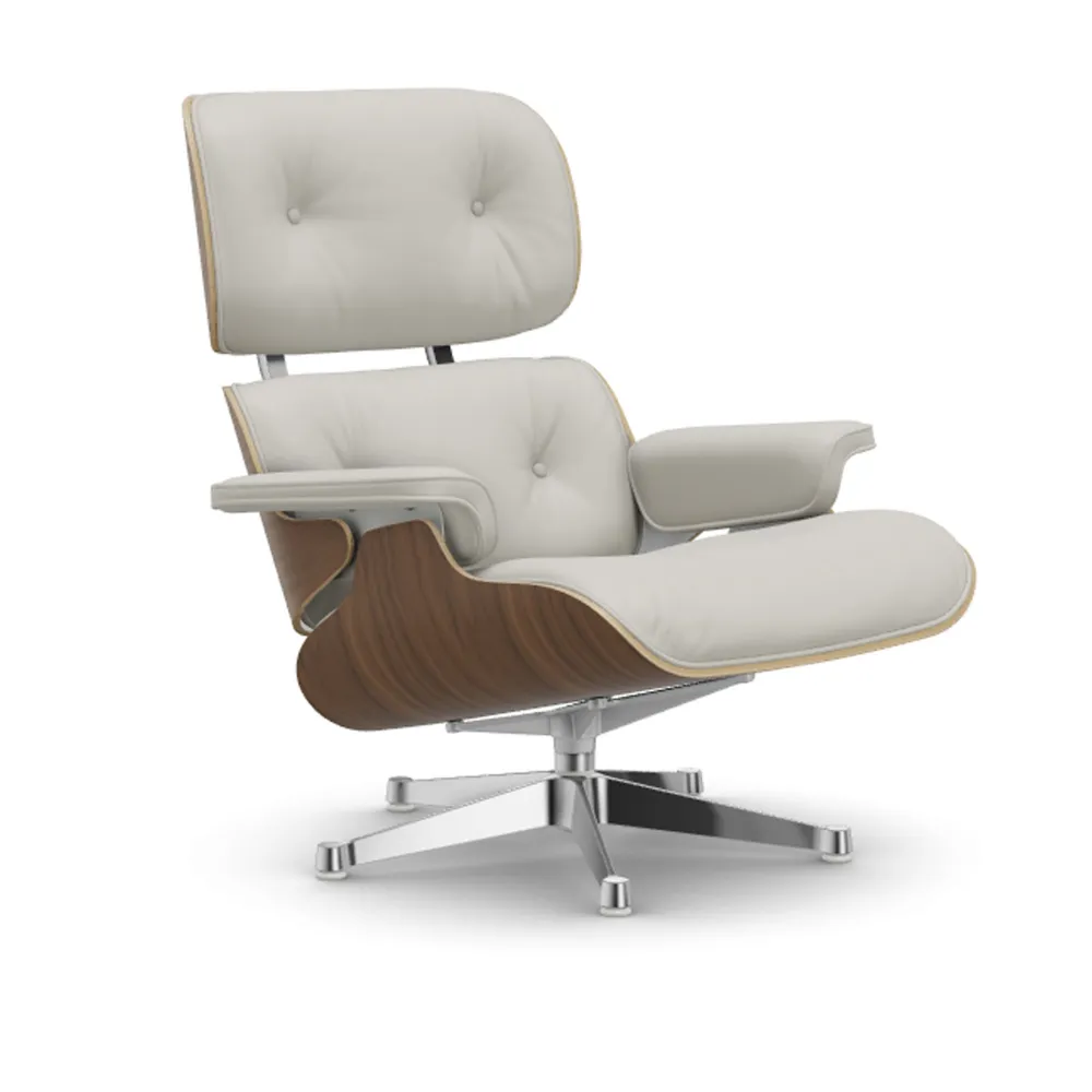 Eames Lounge Chair White-pigmented Walnut Polished fåtölj
