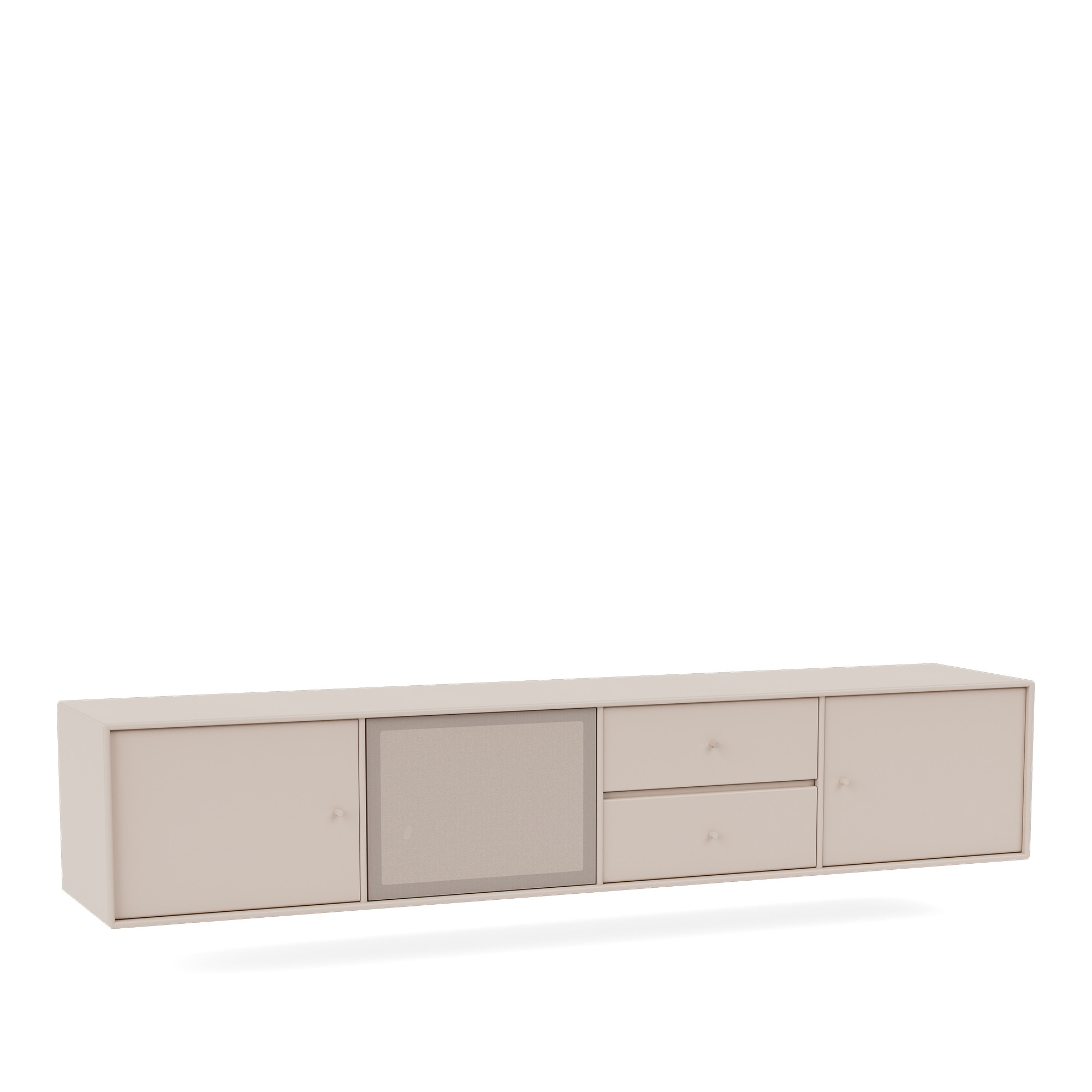 montana - octave viii tv bench, 04-suspensionrails, 168 clay - tv-bänkar - peter j. lassen - beige - mdf