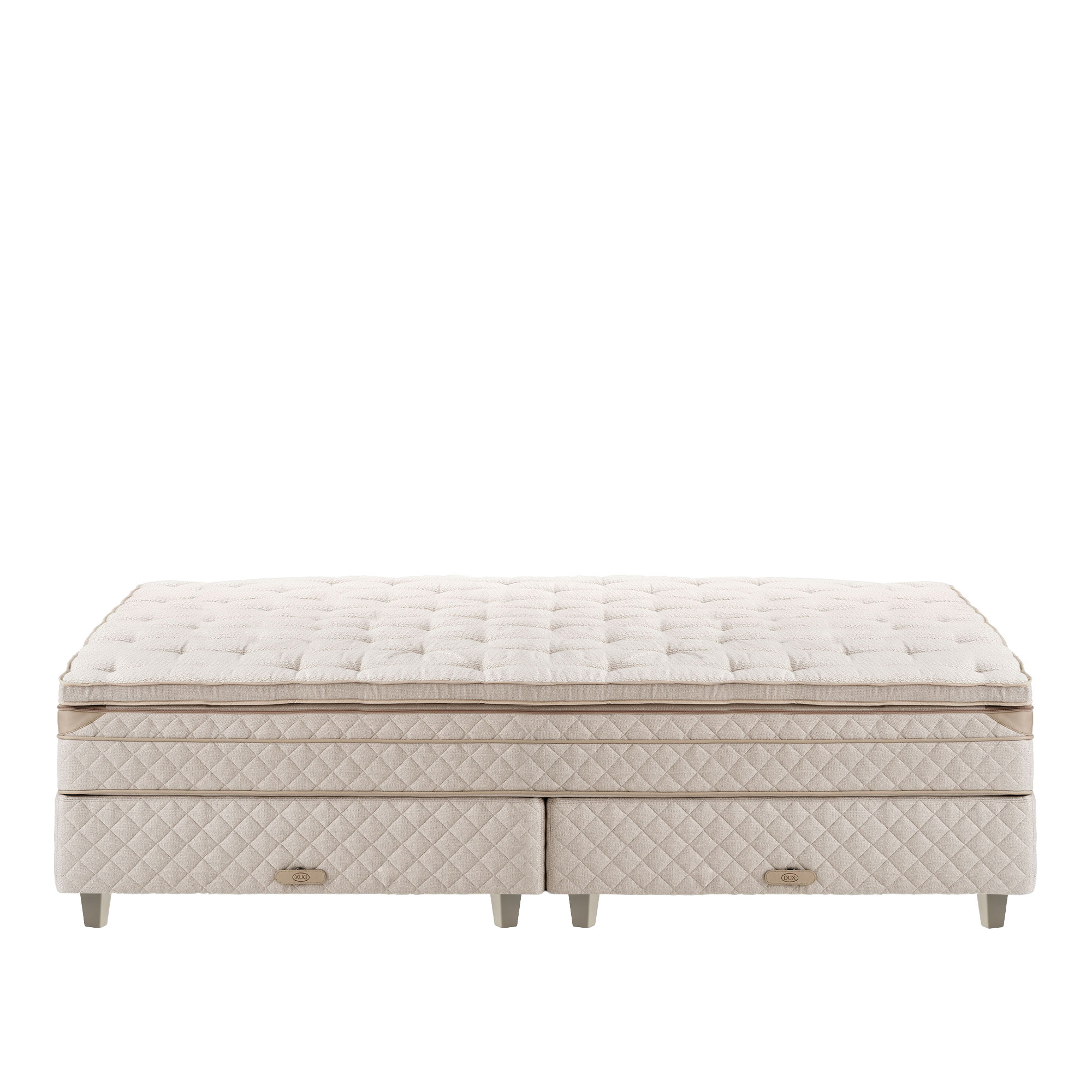 DUX - Dux 80 resårbotten/ Dux 80 resårmadrass fast/ Top Pad Bäddmadrass 210x200 cm/ Konisk oatmeal 12 cm - Sängar - Beige | Möbler - Sängar Och Tillbehör - Sängar | Möbelexperten