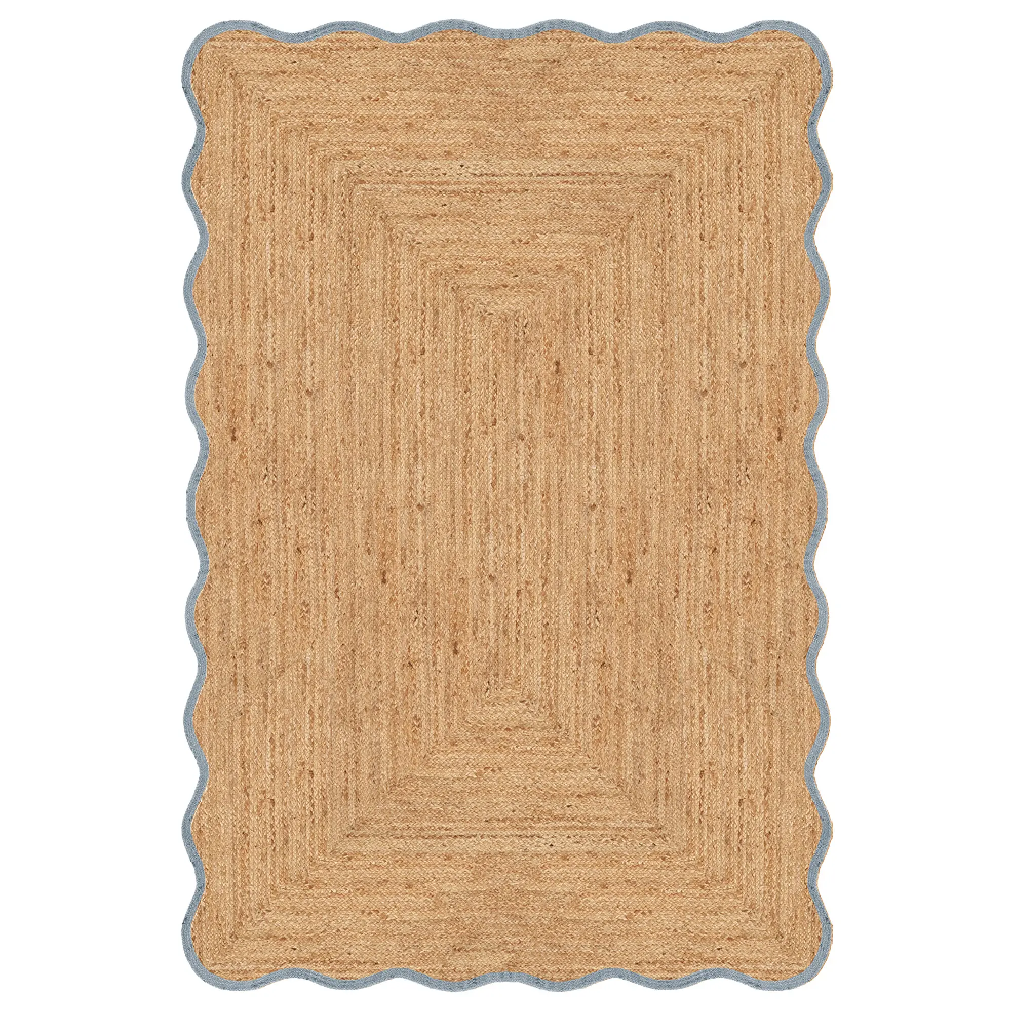 Scallop Jute Misty Blue juteteppe