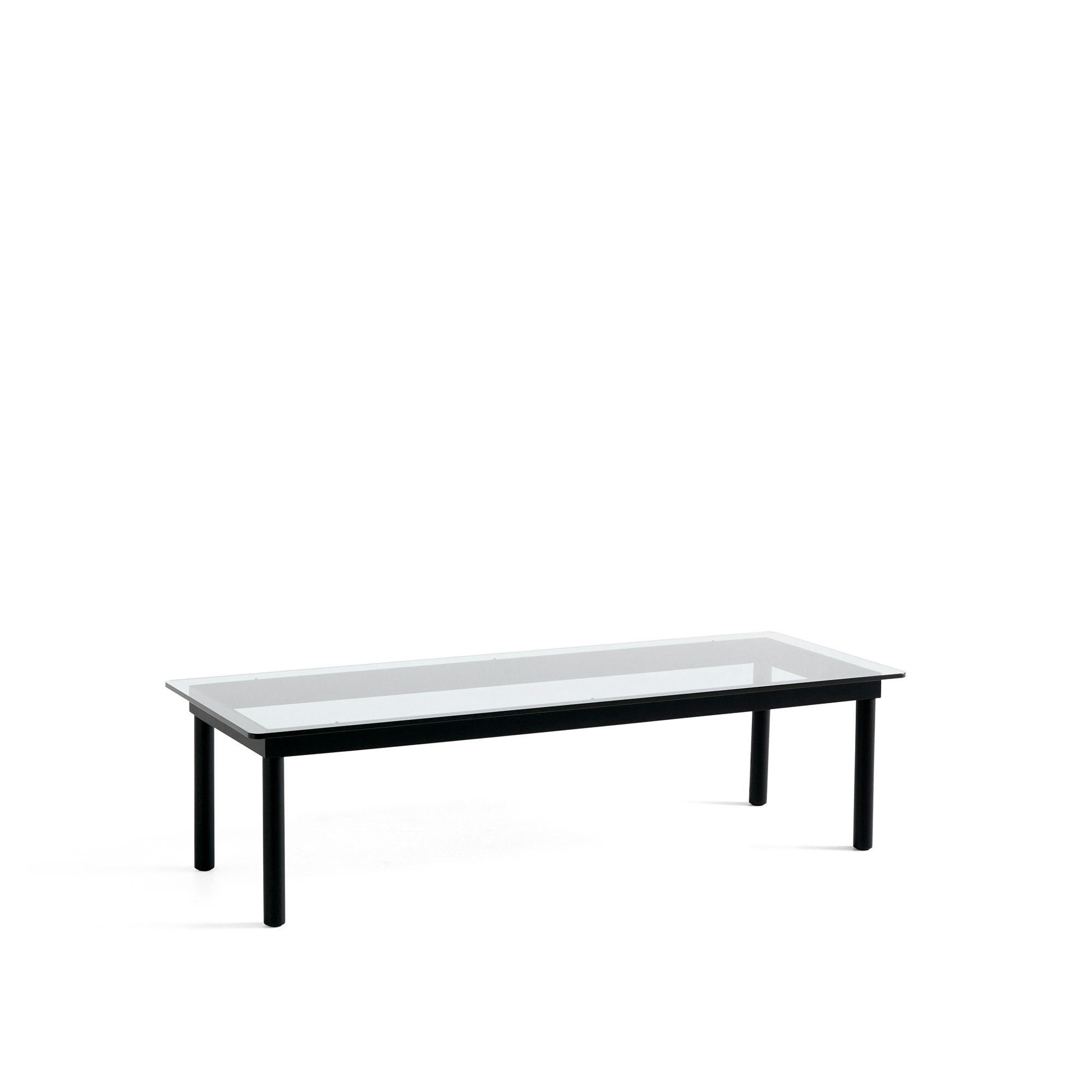 HAY - Kofi Black Water-Based Lacquered Oak Frame W. Clear Glass Tabletop 140X50 - Soffbord - Martin Solem - Svart - Glas/Trä