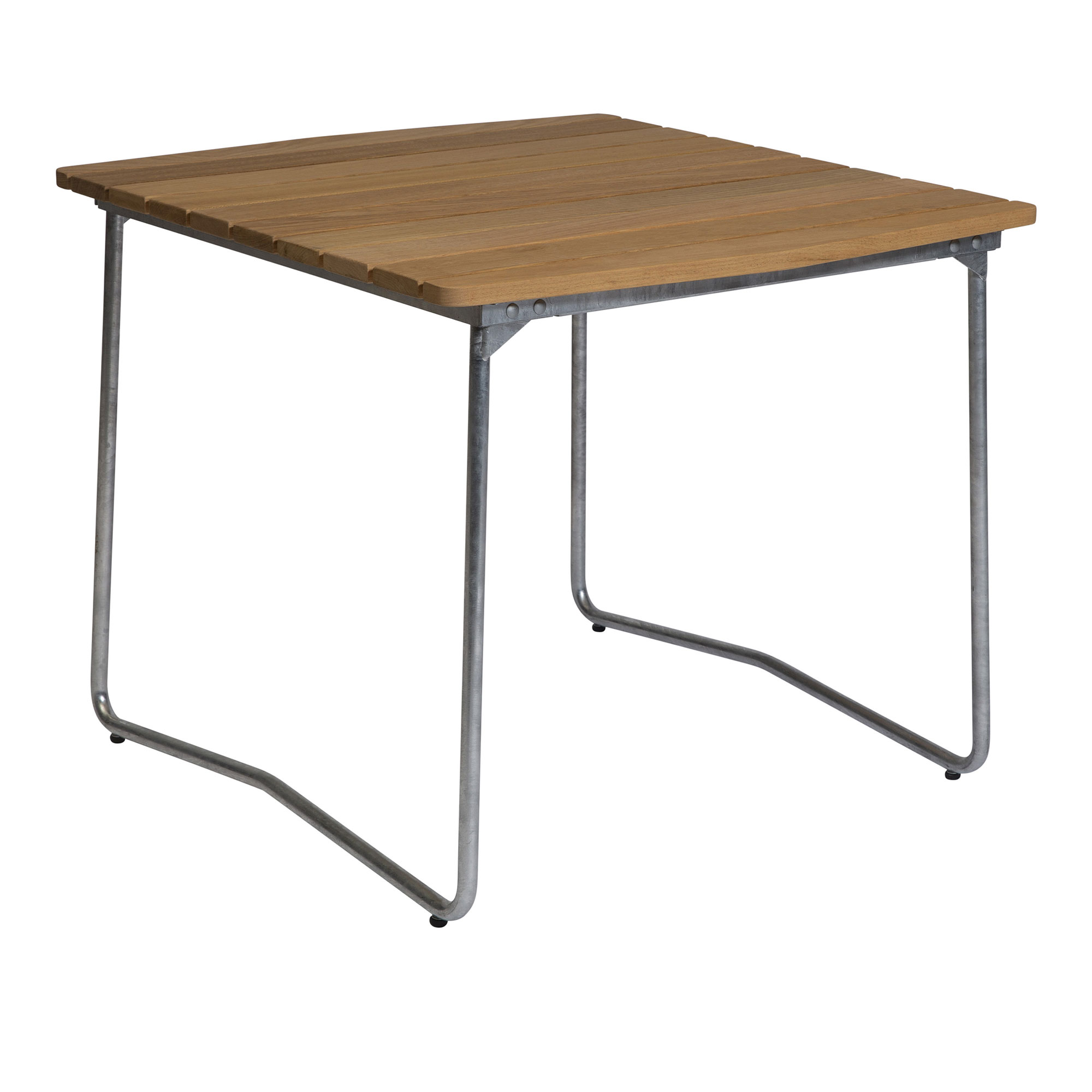 grythyttan stålmöbler - bord b31 84cm varmförzinkat stativ oljad ek - matbord utomhus - träfärgad - metall/trä