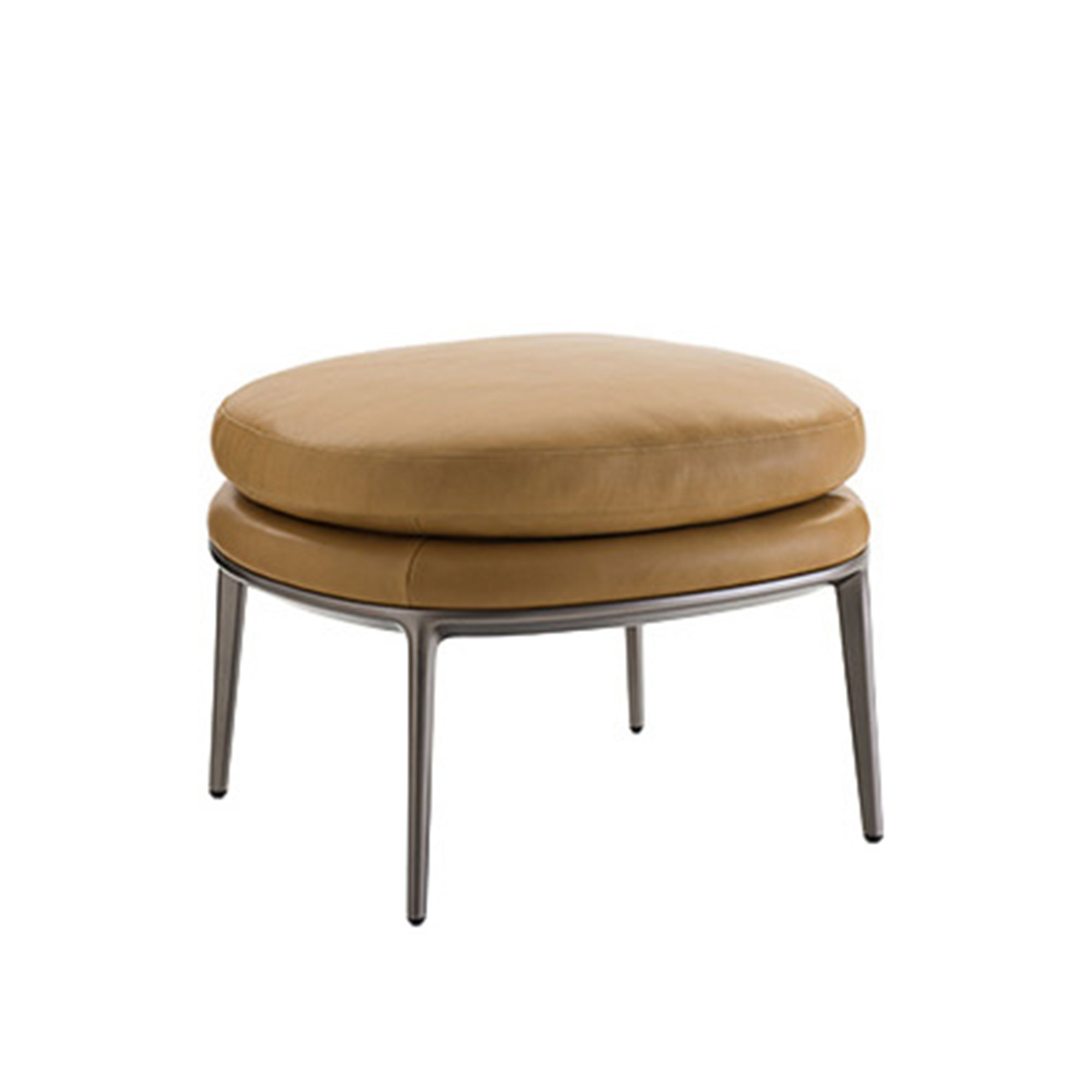 Maxalto - Caratos Ottoman 51, Amber painted, Leather Cat. Koto, Koto 357 - Fotpallar - Antonio Citterio - Brun - Läder/Metall