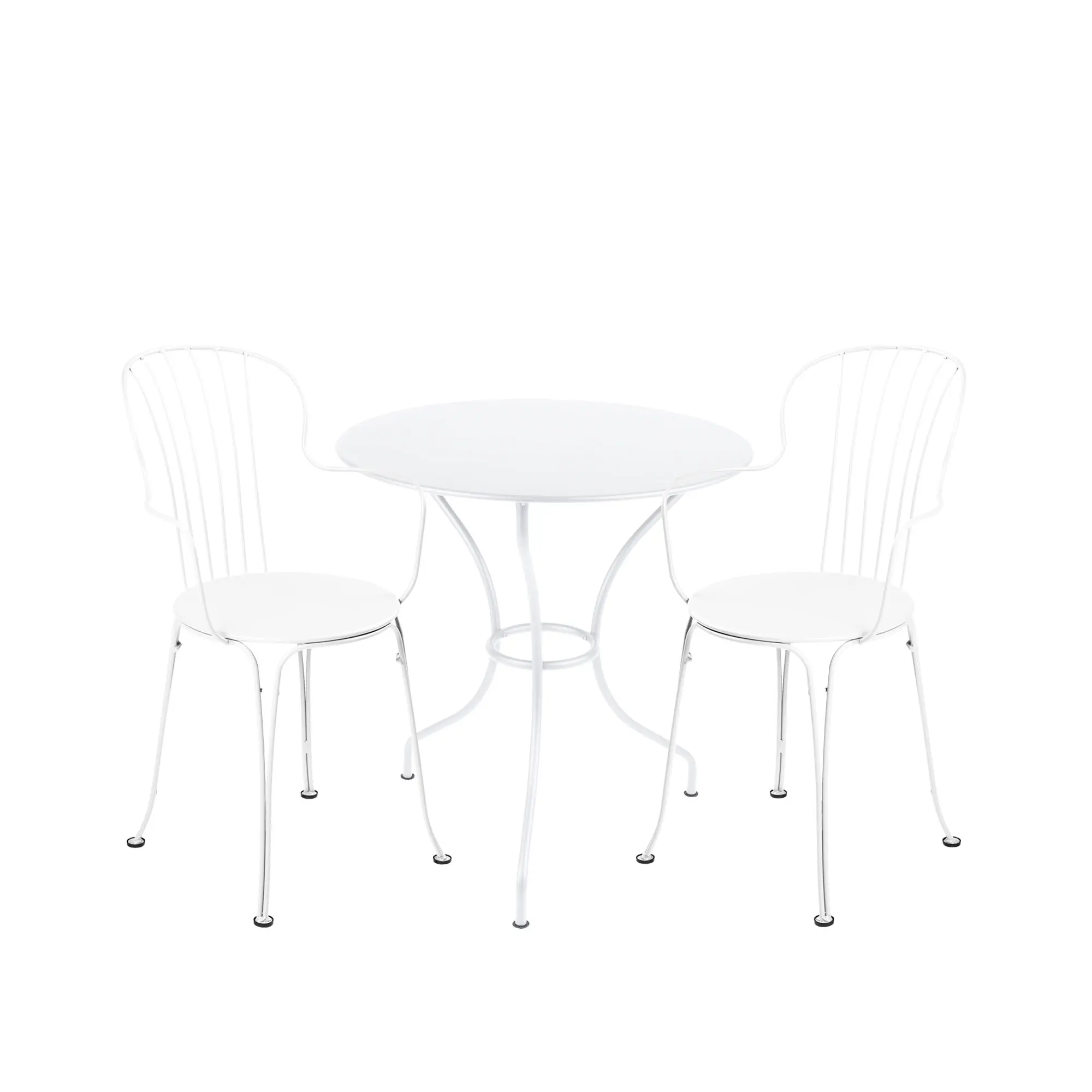 Opéra+ matgrupp pedestalbord Ø67cm & 2 karmstolar