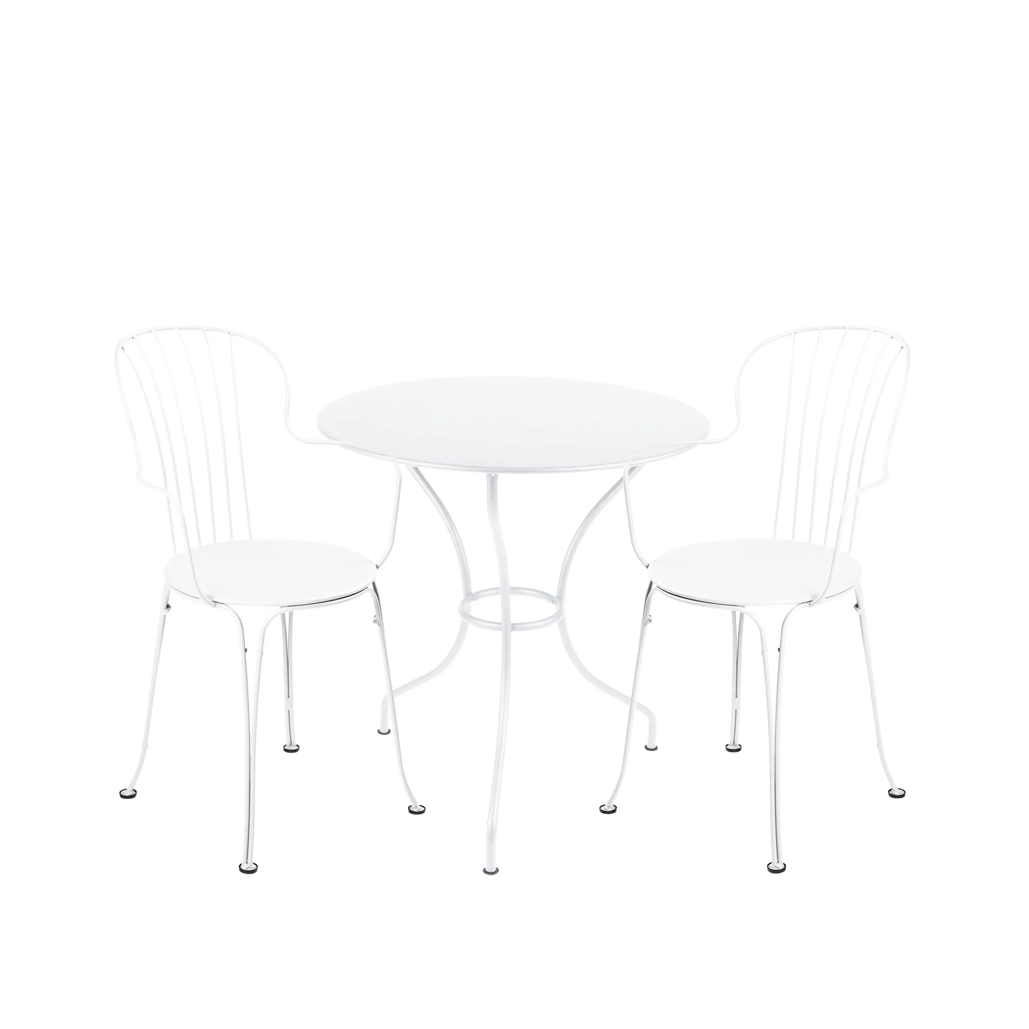 Opéra+ matgrupp pedestalbord Ø67cm & 2 karmstolar