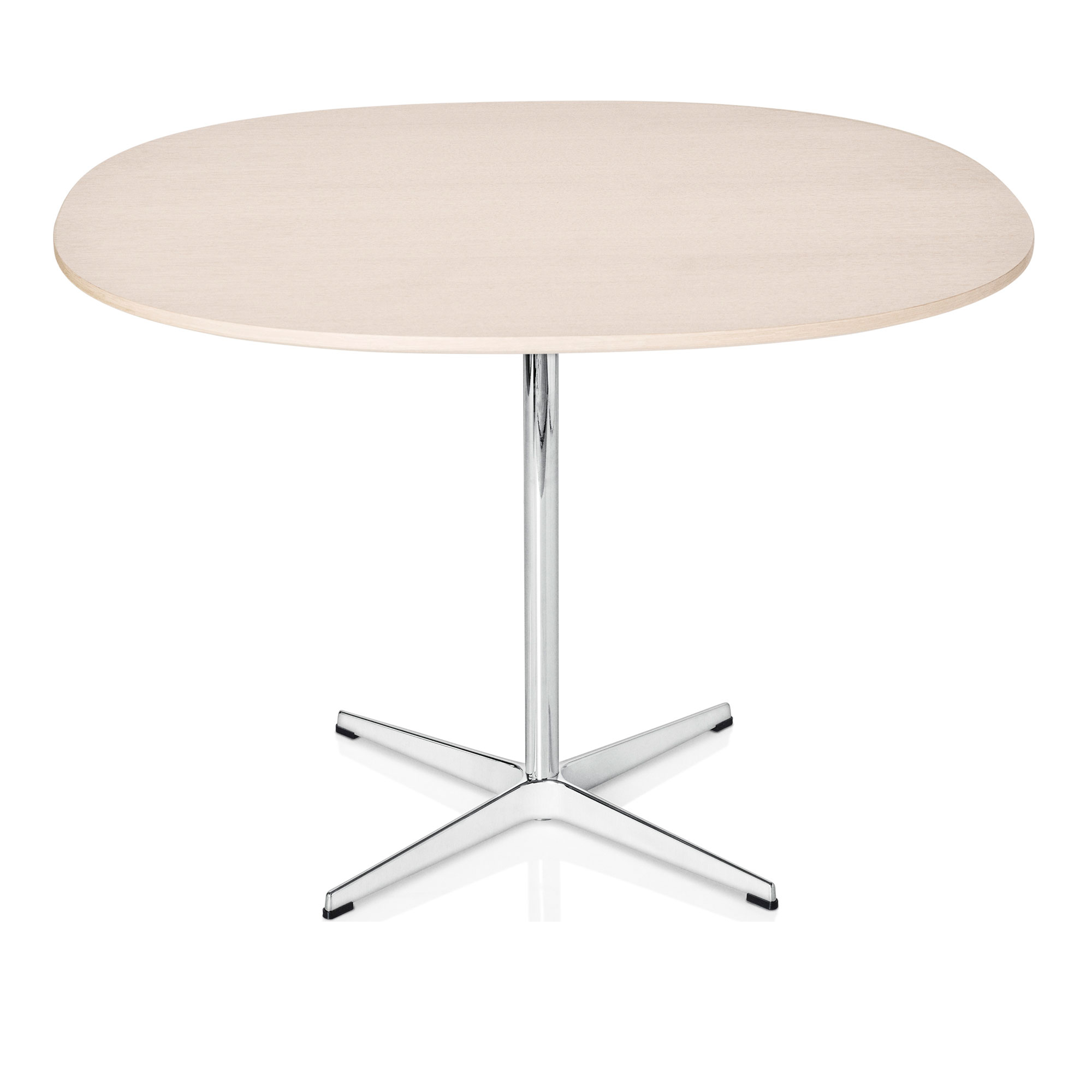 Fritz Hansen - A602 Supercirkulär, 75x75 cm, Valnötsfanér, 4-grenad stjärnfot - Matbord - designer_arne_jacobsen,Piet Hein - Träfärgad - Metall/Trä