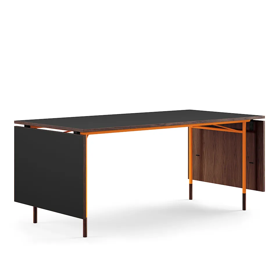 Nyhavn matbord med klaffar Black Linoleum/Walnut