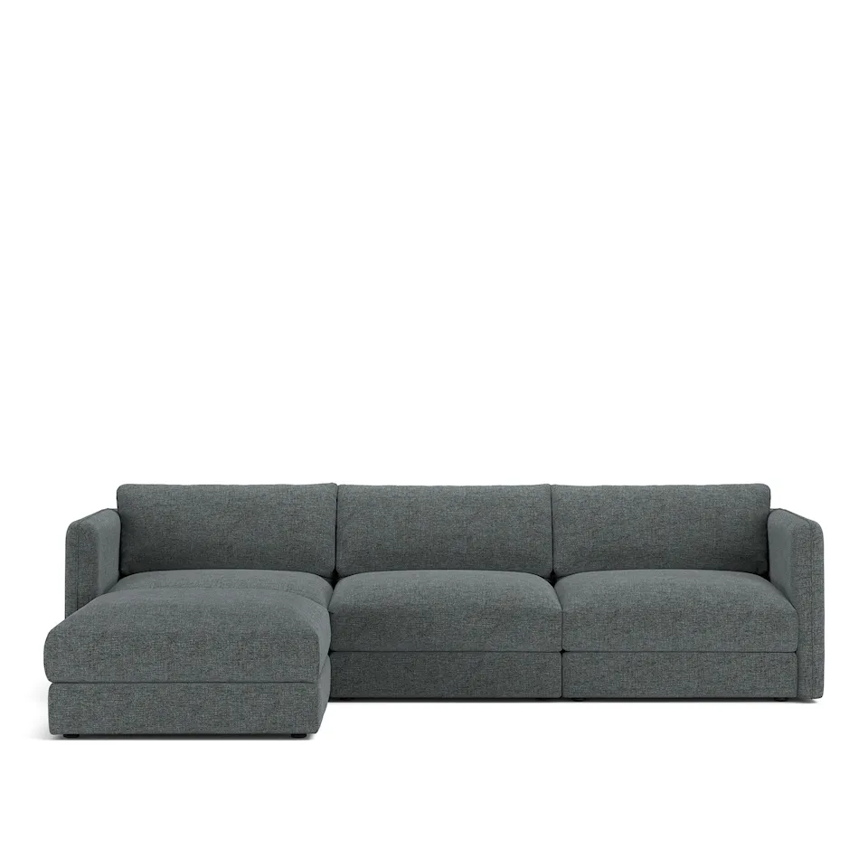 Pavarotti 3-Seater + Footstool, Fixed Cover, Cushion Variant 03, Sienna 03